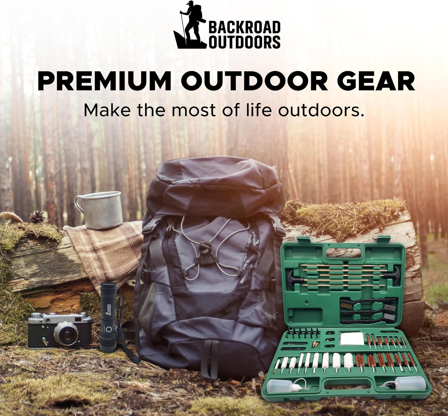 Backroad Outdoors Kit de limpieza universal para pistolas cepillos para rifles, escopetas, pistolas, pistolas varillas de latón y alambre