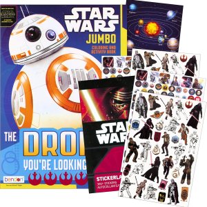 Libro para colorear de Star Wars con calcomanías, incluye calcomanía del sistema solar adicional Libro para colorear de Star Wars con calcomanías, incluye calcomanía del sistema solar adicional