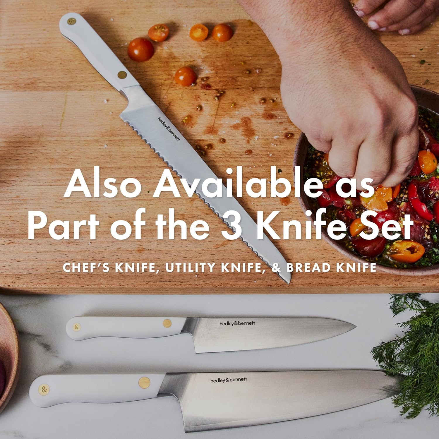 hedley & bennett Cuchillo de chef  Cuchillo de cocina japonés de 8 pulgadas  Acero inoxidable de tres capas, borde afilado liso, regalo de cocina