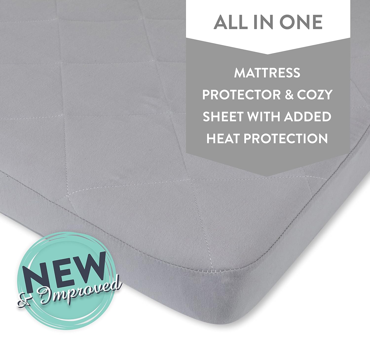 Ely’s & Co. Sábana acolchada de algodón impermeable pendiente de patente  Sábana para cuna pequeña  Funda de colchón todo en uno y sábana acogedora,