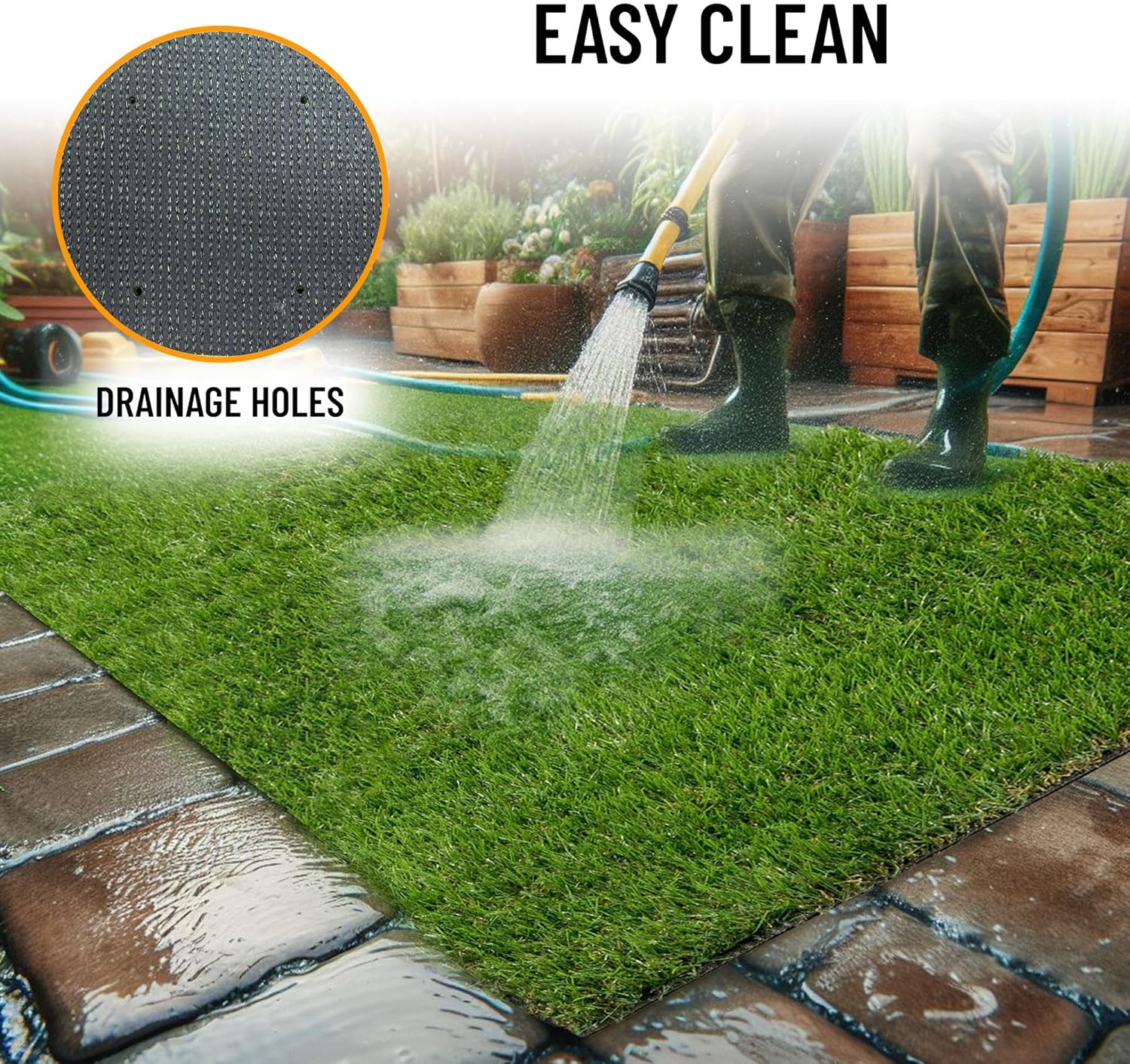 Ottomanson R550-3X29 Evergreen Turf Collection – Alfombras de pasillo, 2 pies 7 pulgadas x 29 pulgadas, pelo alto, color verde hierba