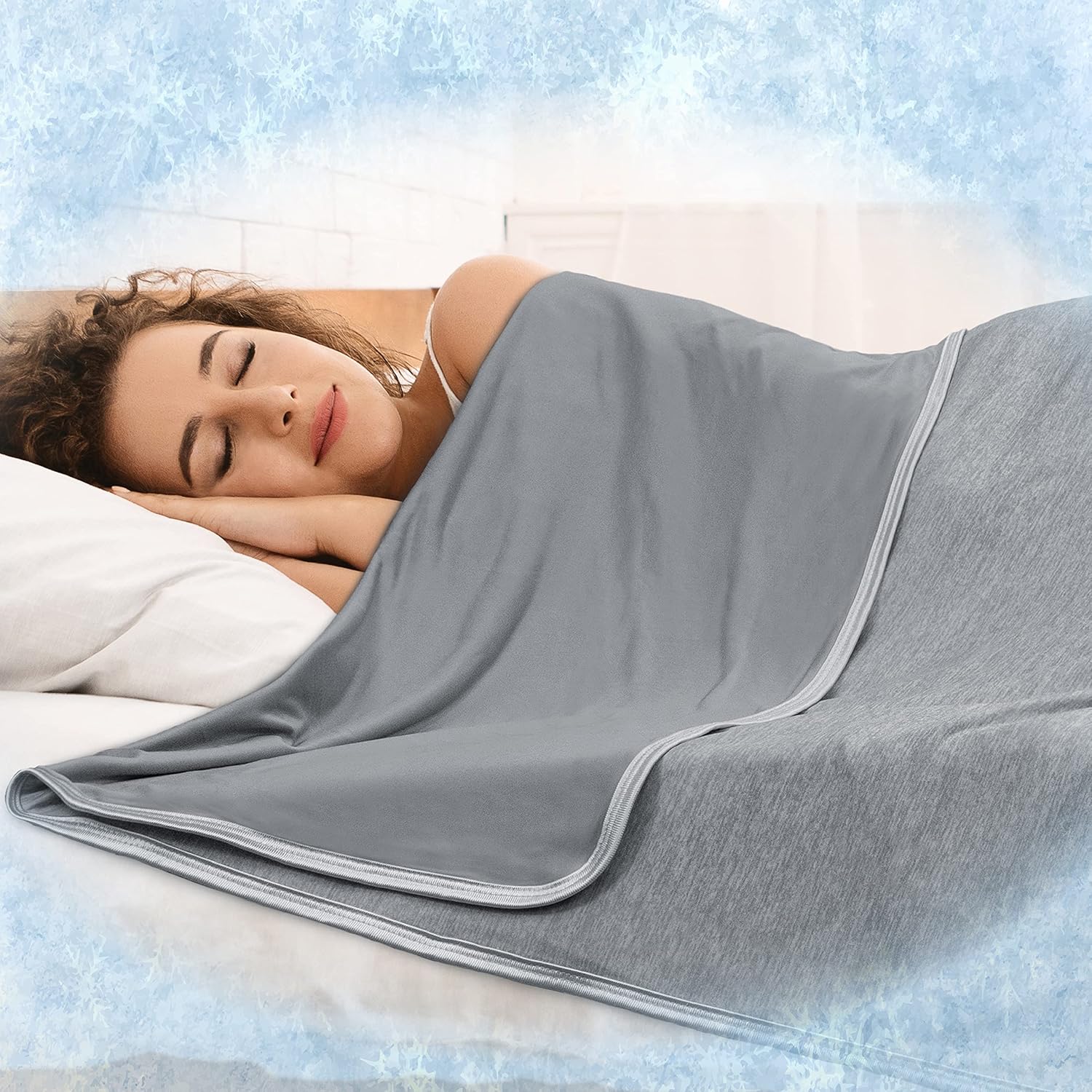 PAVILIA Manta refrescante para durmientes acalorados, manta ligera de verano para cama, manta refrescante para sudores nocturnos que absorbe el