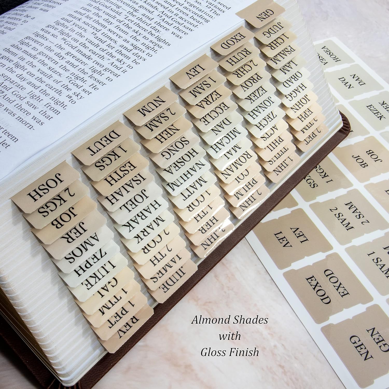 Pestañas bíblicas para mujeres y hombres, pestañas de la Biblia para estudio de la Biblia, 84 pestañas de libro de la Biblia laminadas con acabado