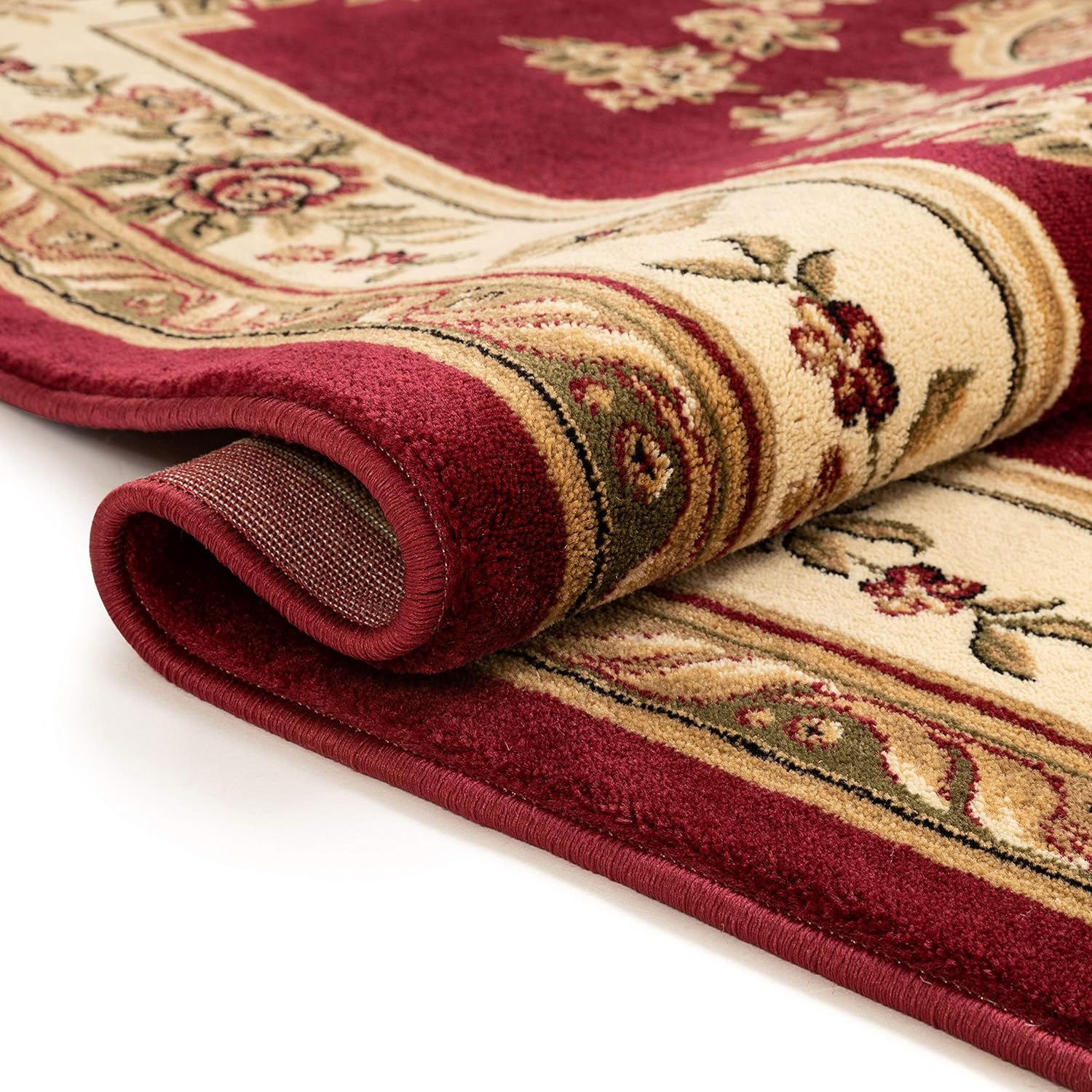 Alfombra de pastoral con medallón de tejido suave y grueso, estilo europeo, con diseño floral y tradicional, fácil de limpiar, moderna, clásica,