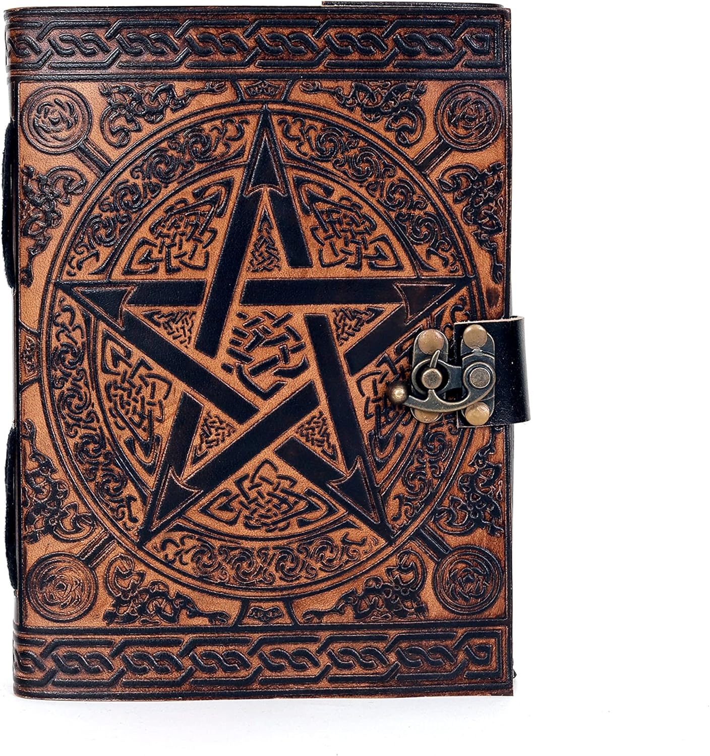 Diario vintage, diario de cuero, diario Wicca, diario Wiccan, 200 papel de borde de cubierta hecho a mano, cuaderno de cuero, cuaderno de bocetos de