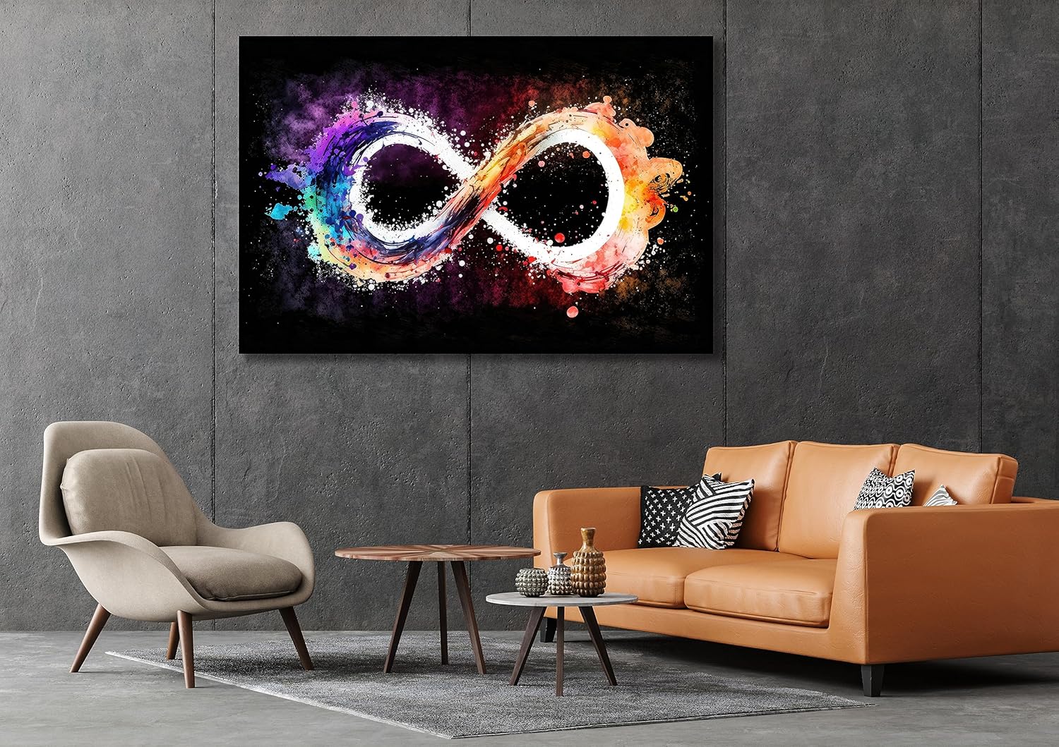SamYueheya Lienzo decorativo moderno para pared, pintura en color símbolo infinito. Póster para decoración de sala de estar y oficina (24 x 35