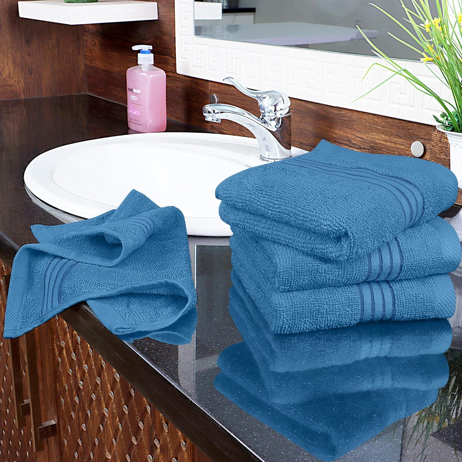 Utopia Towels Paquete de 12 toallas de primera calidad (12 x 12 pulgadas) 100% algodón, franela, hilado en anillo, altamente absorbentes y suaves al
