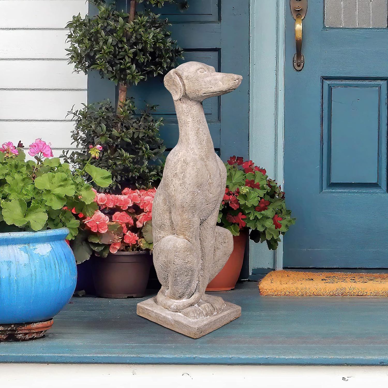 Design Toscano Estatua de perro centinela de galgos italiano Art Deco Whippet