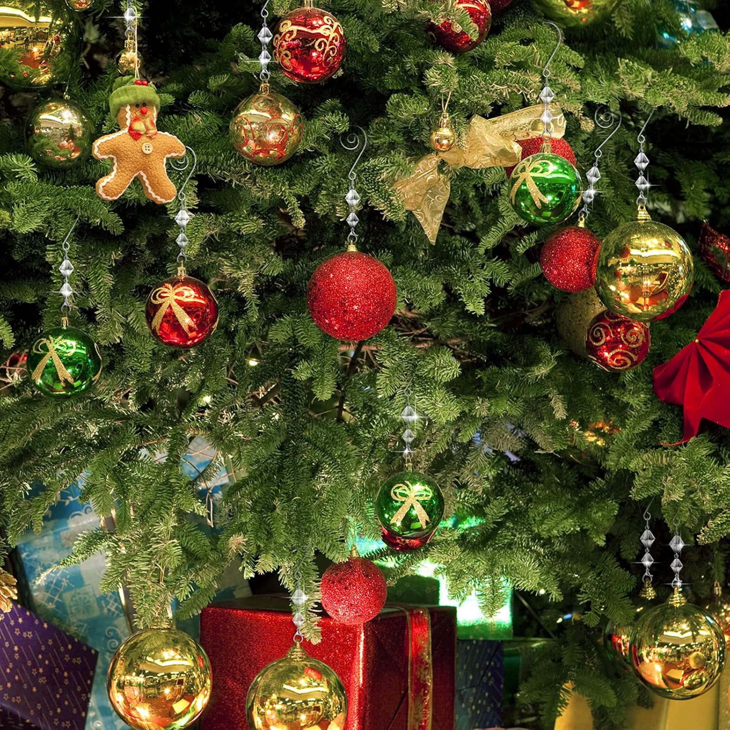 Bucherry 30 ganchos decorativos para adornos de árbol, ganchos decorativos de alambre acrílico transparente, gancho en S con garras de langosta para