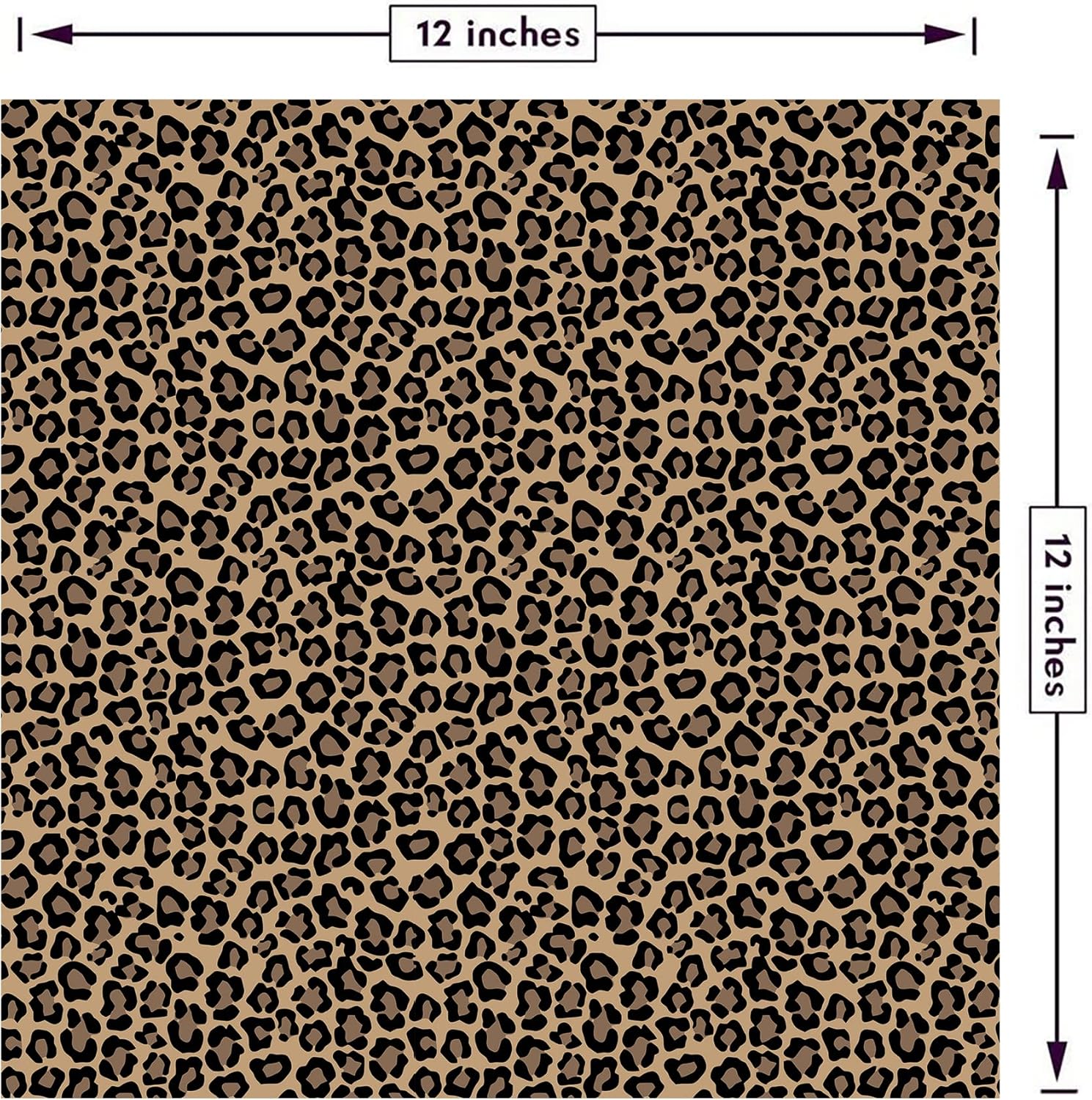 Vinilo adhesivo permanente con patrón de estampado de animales, para manualidades, patrones de estampado de leopardo, 12 x 12 (12D, 4)
