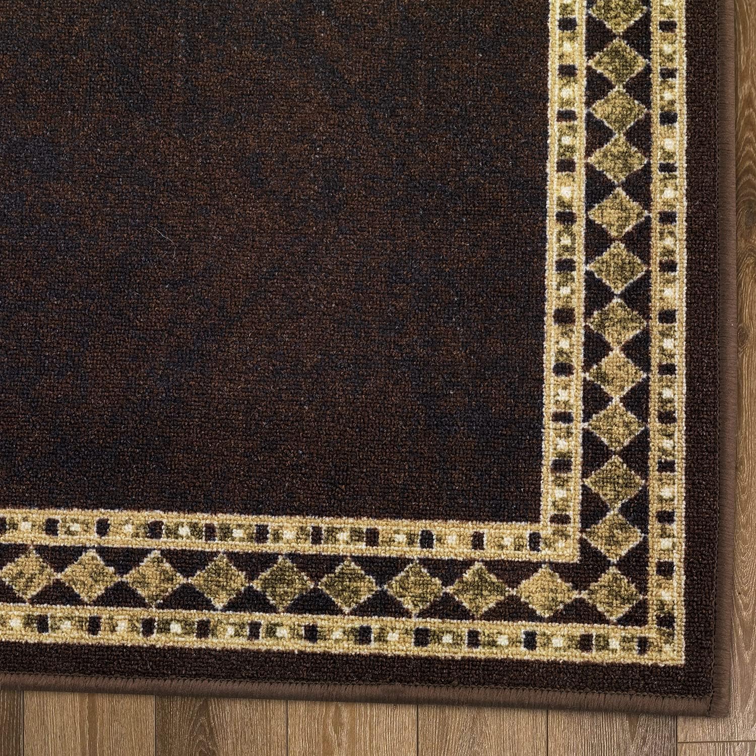 Antep Rugs Alfombras modernas con bordes de 2 x 7 pies antideslizantes (antideslizante) de perfil bajo con parte trasera de goma para interiores