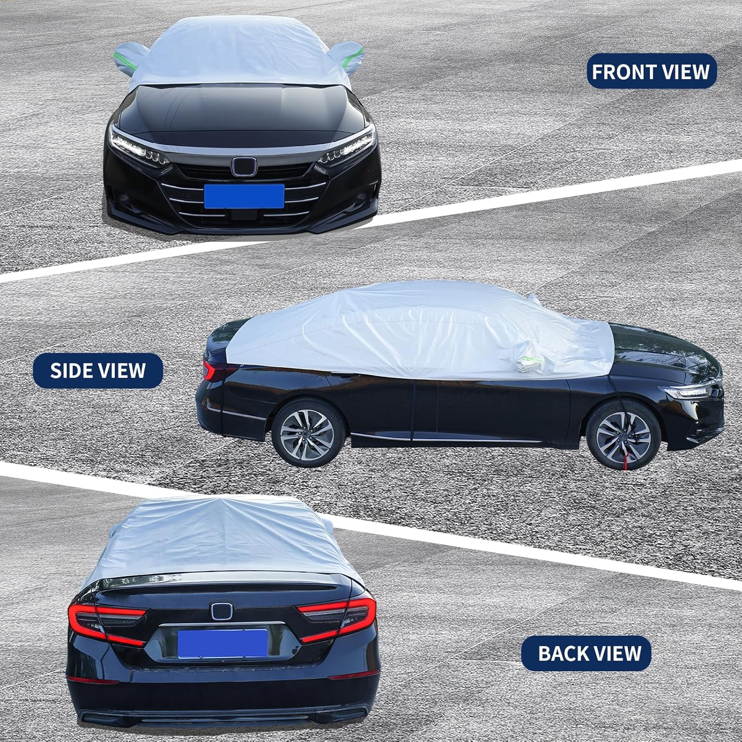 Hrozny Cubierta de nieve para automóvil, cubierta de medio automóvil, sedán, impermeable, para todo tipo de clima, cubierta de parabrisas de