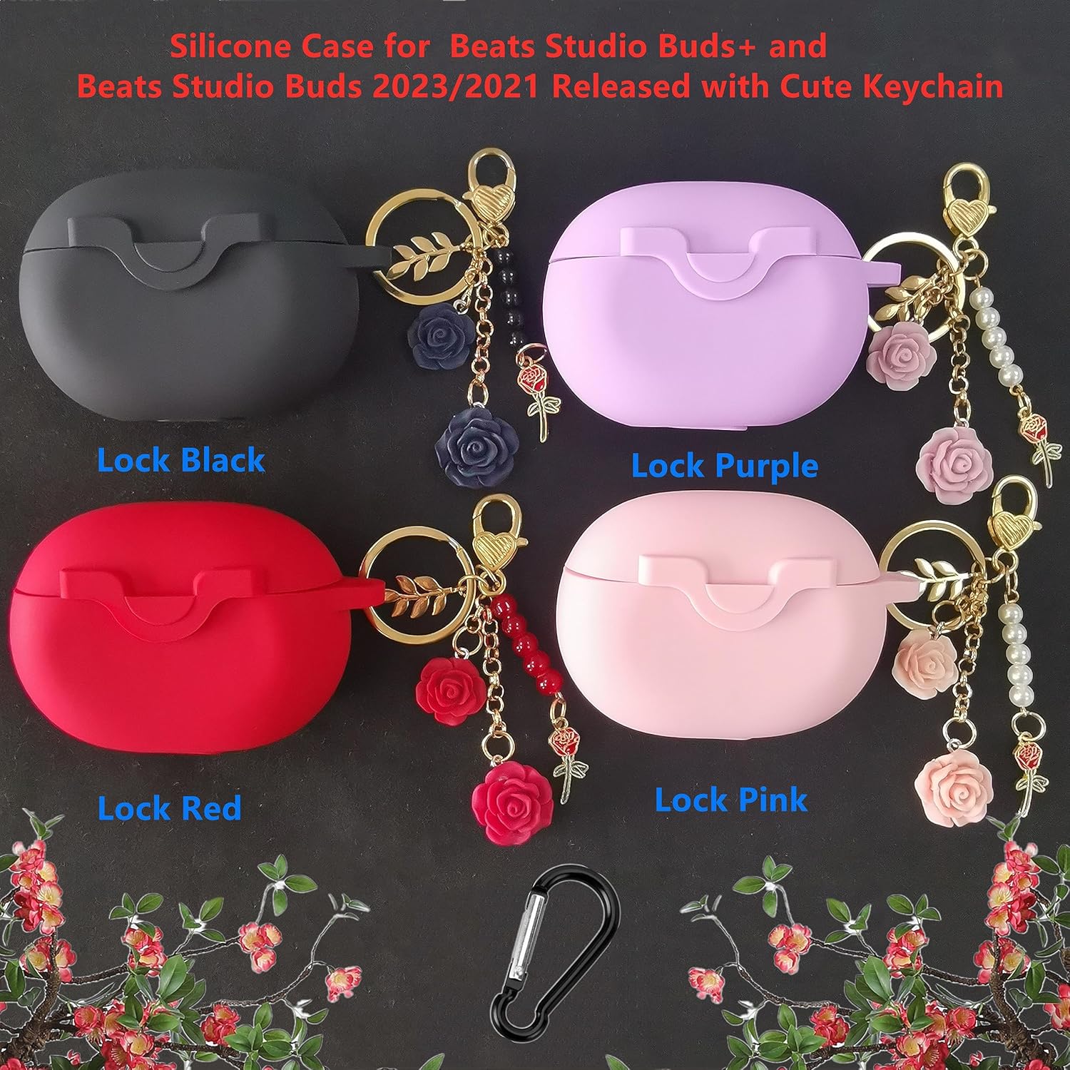 Bonita funda para Beats Studio BudsStudio Buds + funda de silicona 20212023, bloqueo seguro Cool Kawaii para mujeres, niñas y adolescentes con