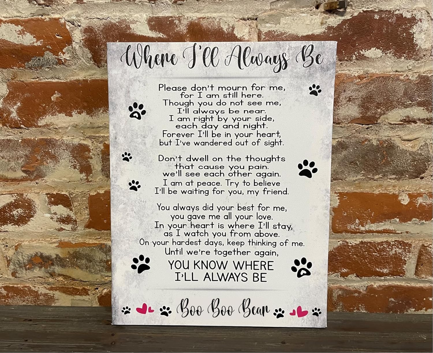 Dog Memorial Personalized Canvas, Remembering A Man’s Best Friend, Personalize With Pet Name, Rainbow Bridge, Loss of Puppy or Pet
