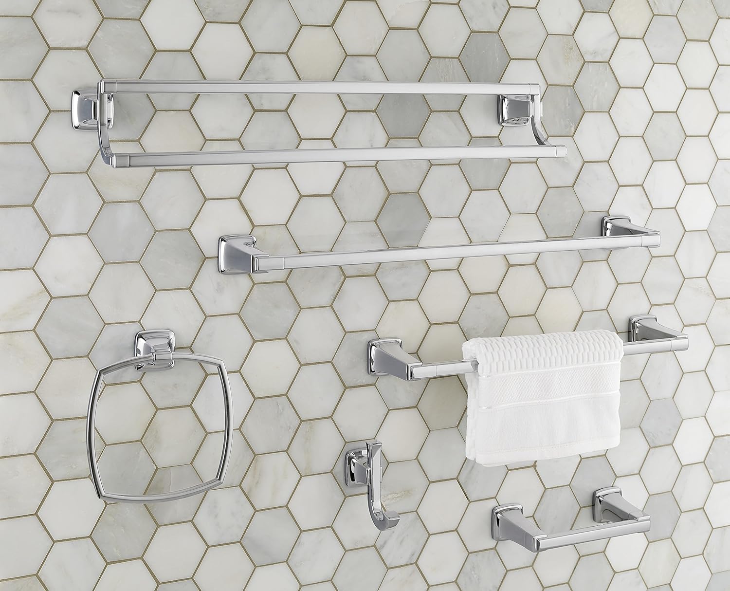 American Standard 3749000.002 Townsend – Toallero doble de 24 pulgadas, cromo pulido