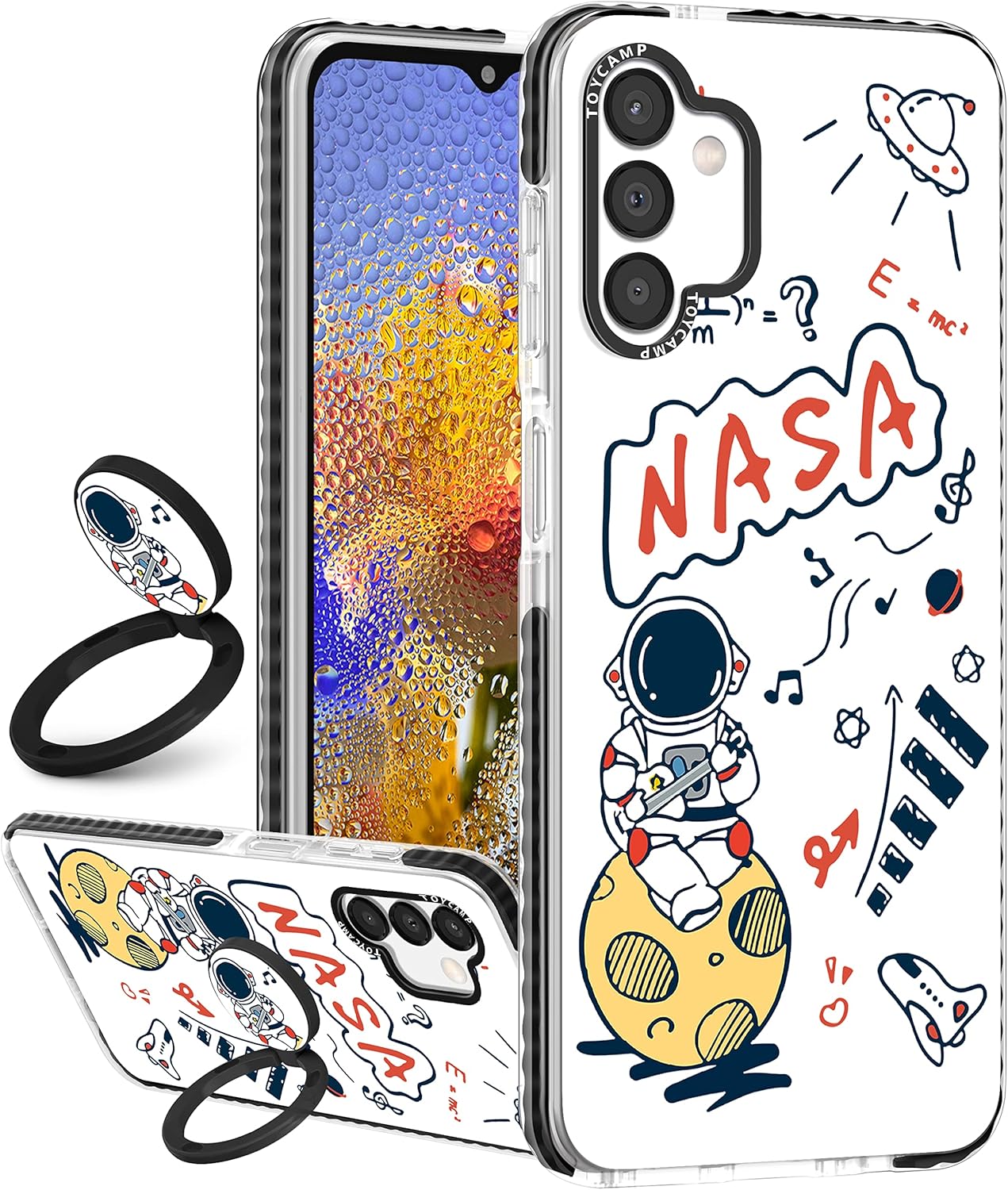 Toycamp Funda para Samsung Galaxy A13 5G, diseño de dibujos animados espaciales de astronautas para hombres, niños, niñas, adolescentes, genial