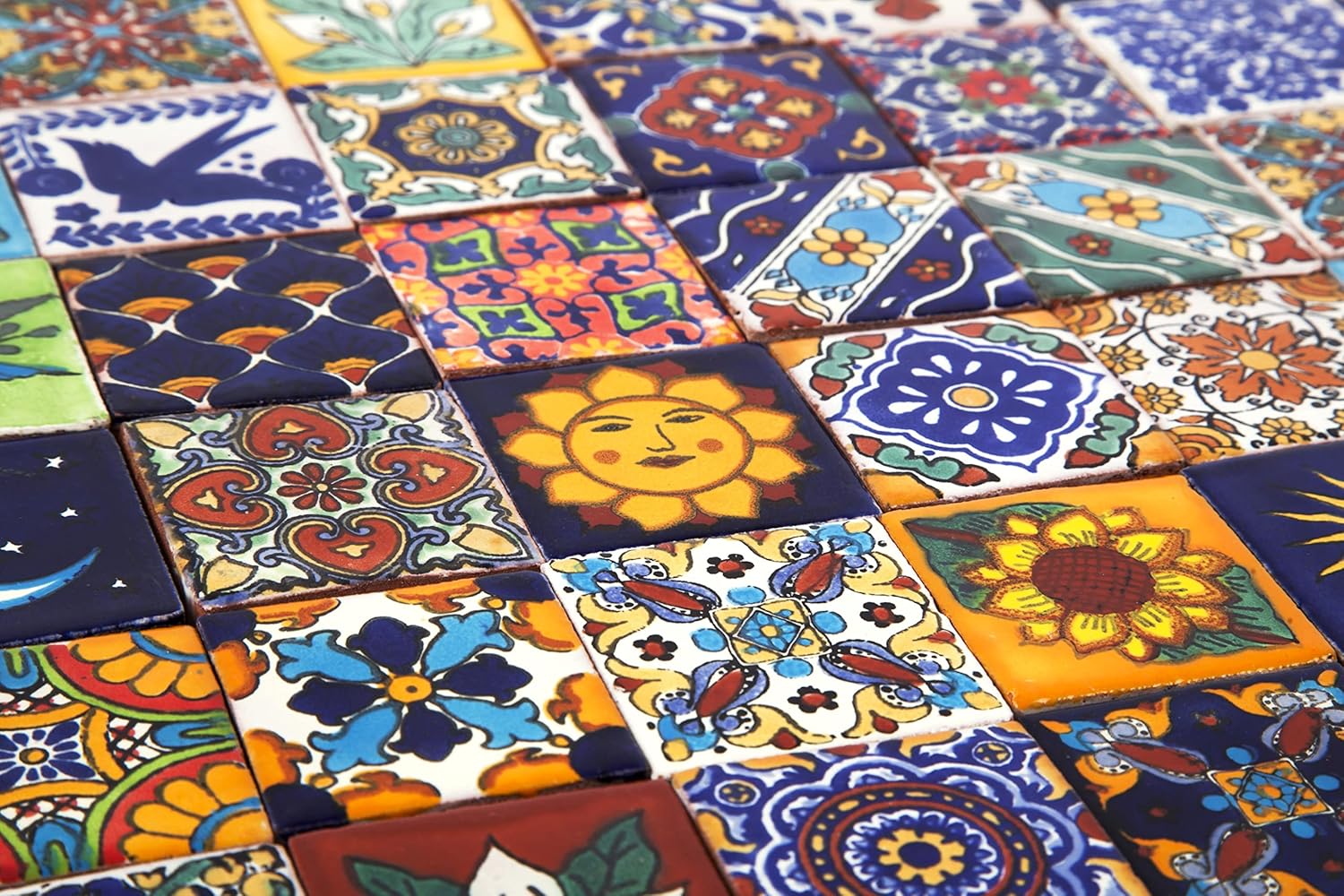 Saburo by Cerames – Azulejos de cerámica mexicana de 2 x 2 pulgadas – 120 mosaicos decorativos mexicanos para baño, cocina, ducha, escaleras, sala