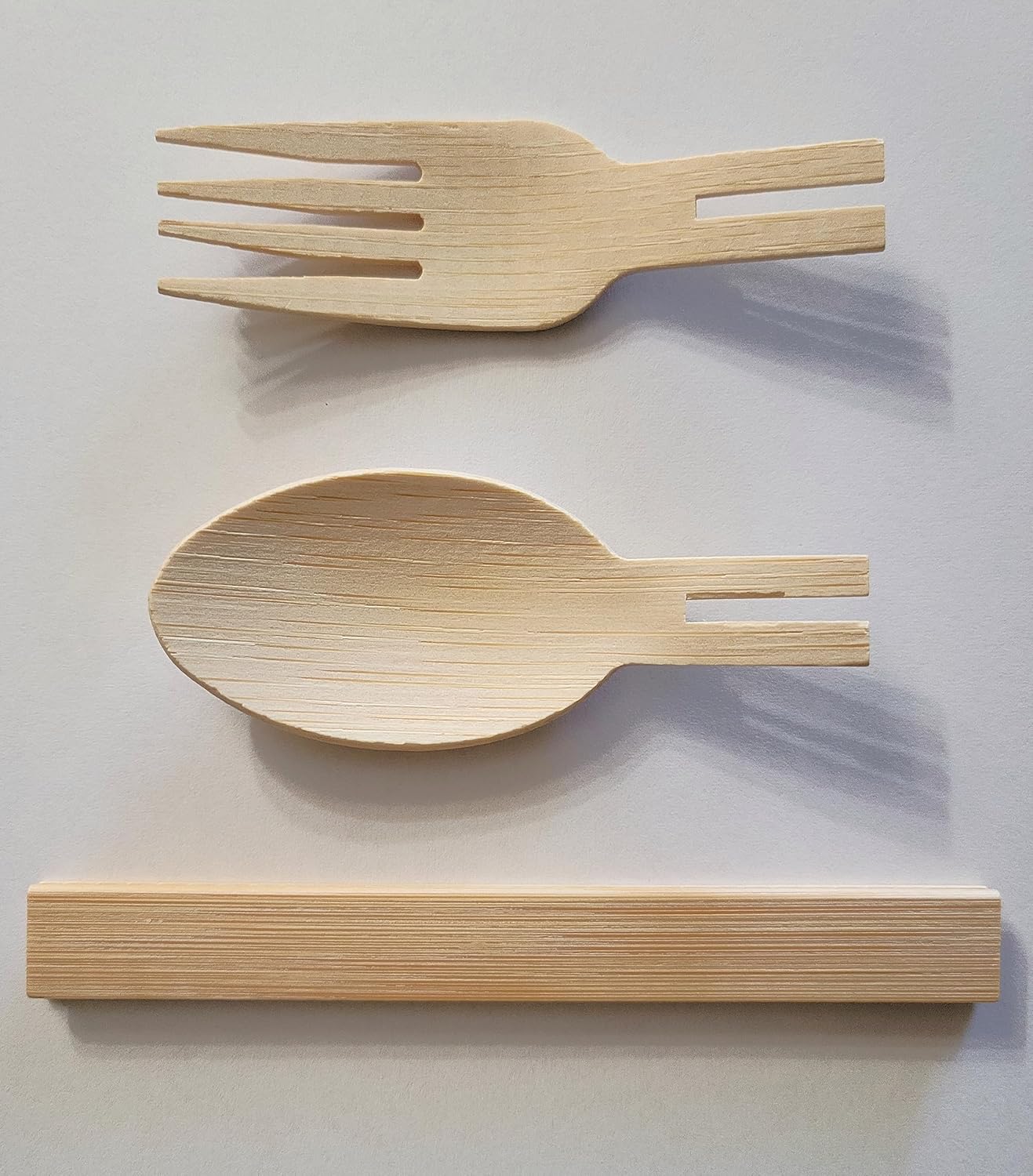 Biodegradable, compostable, desechable, renovable, desmontable veinte tenedores de bambú (cuchara y tenedor)