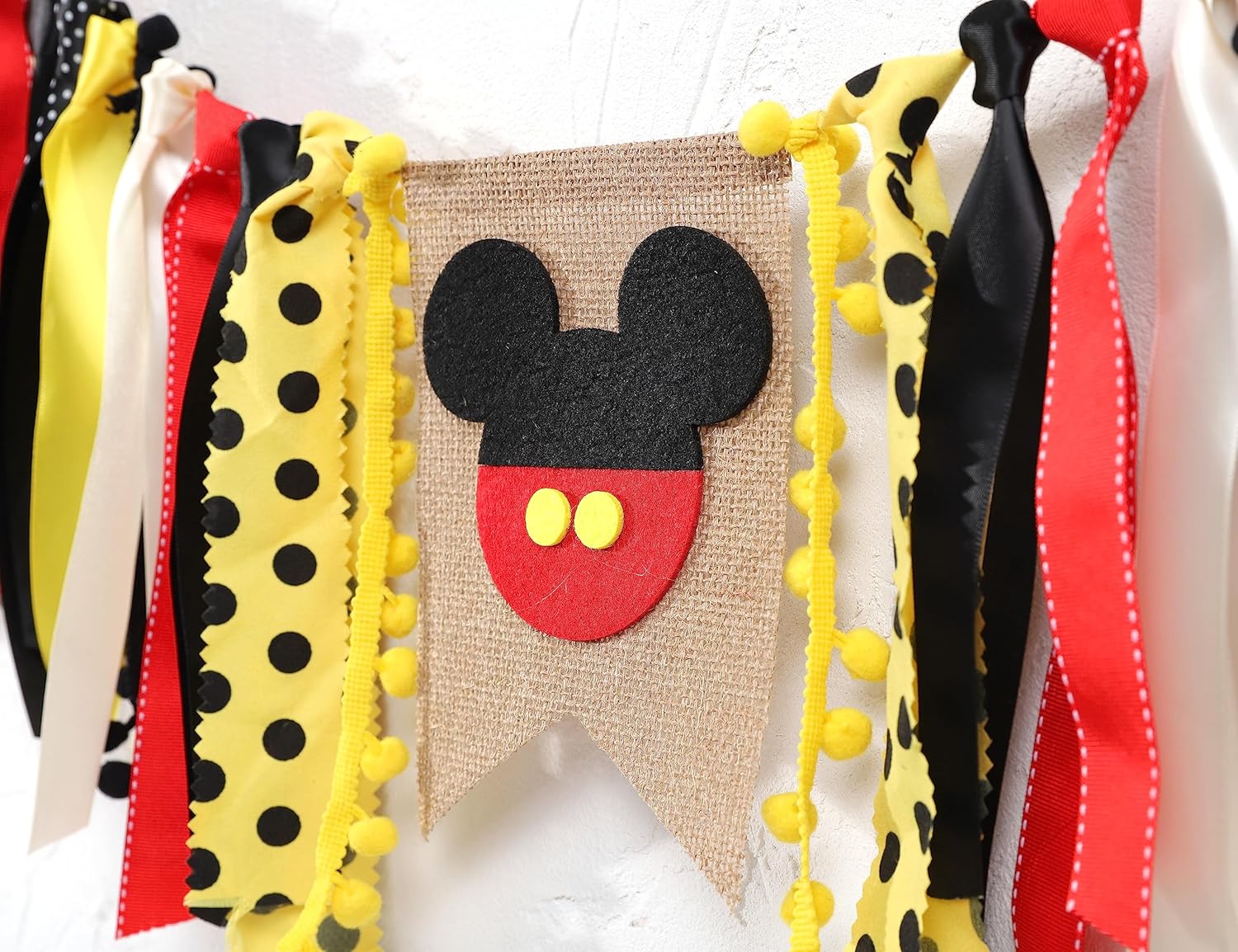 Cartel para silla alta de Mickey Mouse, decoración de cumpleaños de Mickey Mouse, silla alta de primer cumpleaños, cartel de silla alta de Mickey