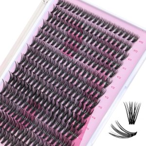 CALAILIS 280 racimos de pestañas individuales de rizo D, 0.10-30D-10-16 mezclas, pestañas de aspecto natural, banda súper fina y extensiones de CALAILIS 280 racimos de pestañas individuales de rizo D, 0.10-30D-10-16 mezclas, pestañas de aspecto natural, banda súper fina y extensiones de