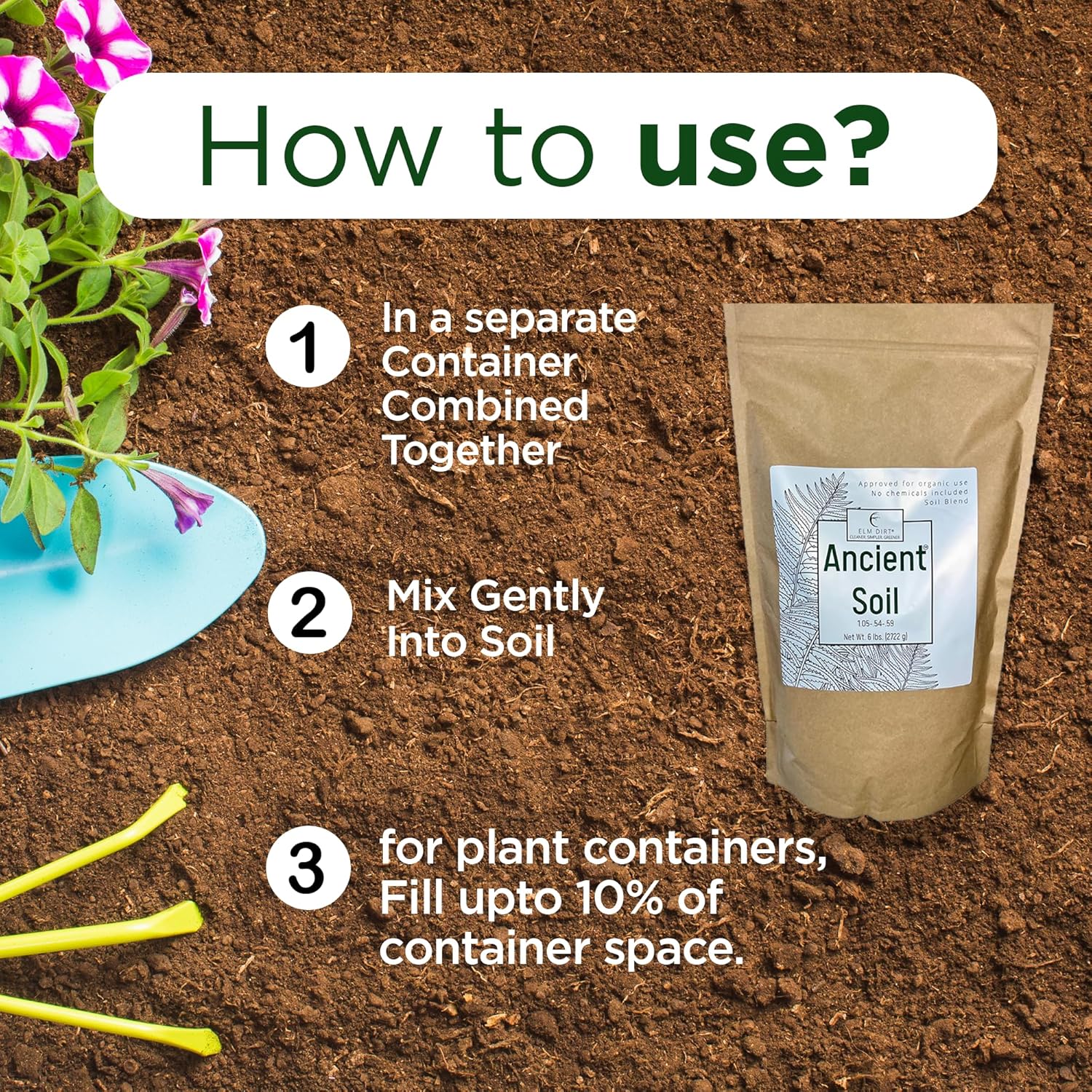 Elm Dirt Suelo antiguo prémium para todas las plantas, suelo orgánico para plantas de exterior y suelo de plantas de interior, suelo de jardín para