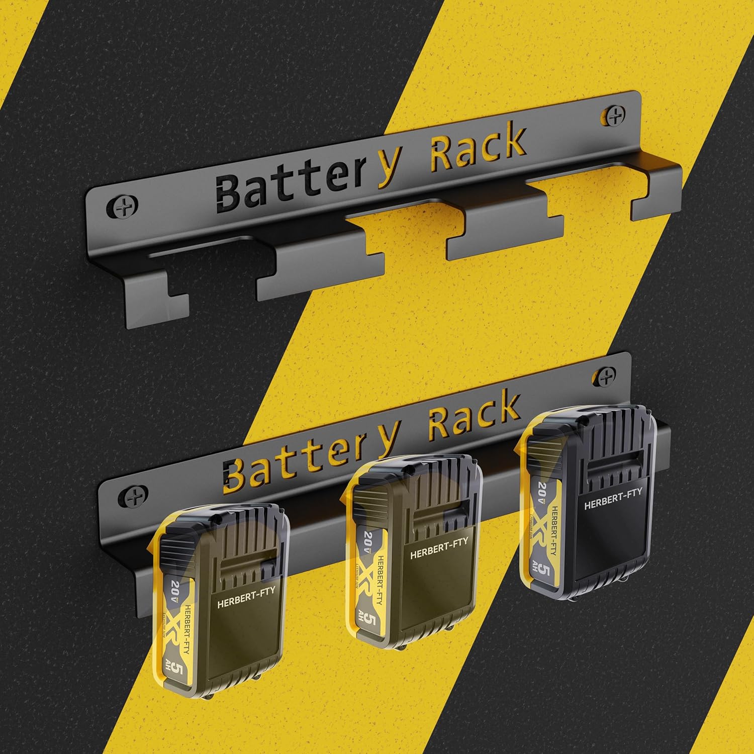 Soporte de batería de metal compatible con DeWalt de 20 V, 60 V, 12 V, soporte de pared para batería, organizador de montaje en pared para