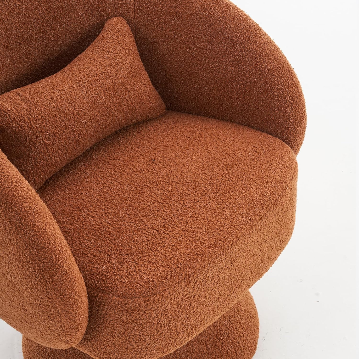 OUYESSIR Sillas giratorias de barril, silla giratoria de 360 grados, silla redonda moderna con almohada, sillas de sala de estar de tela cómoda para