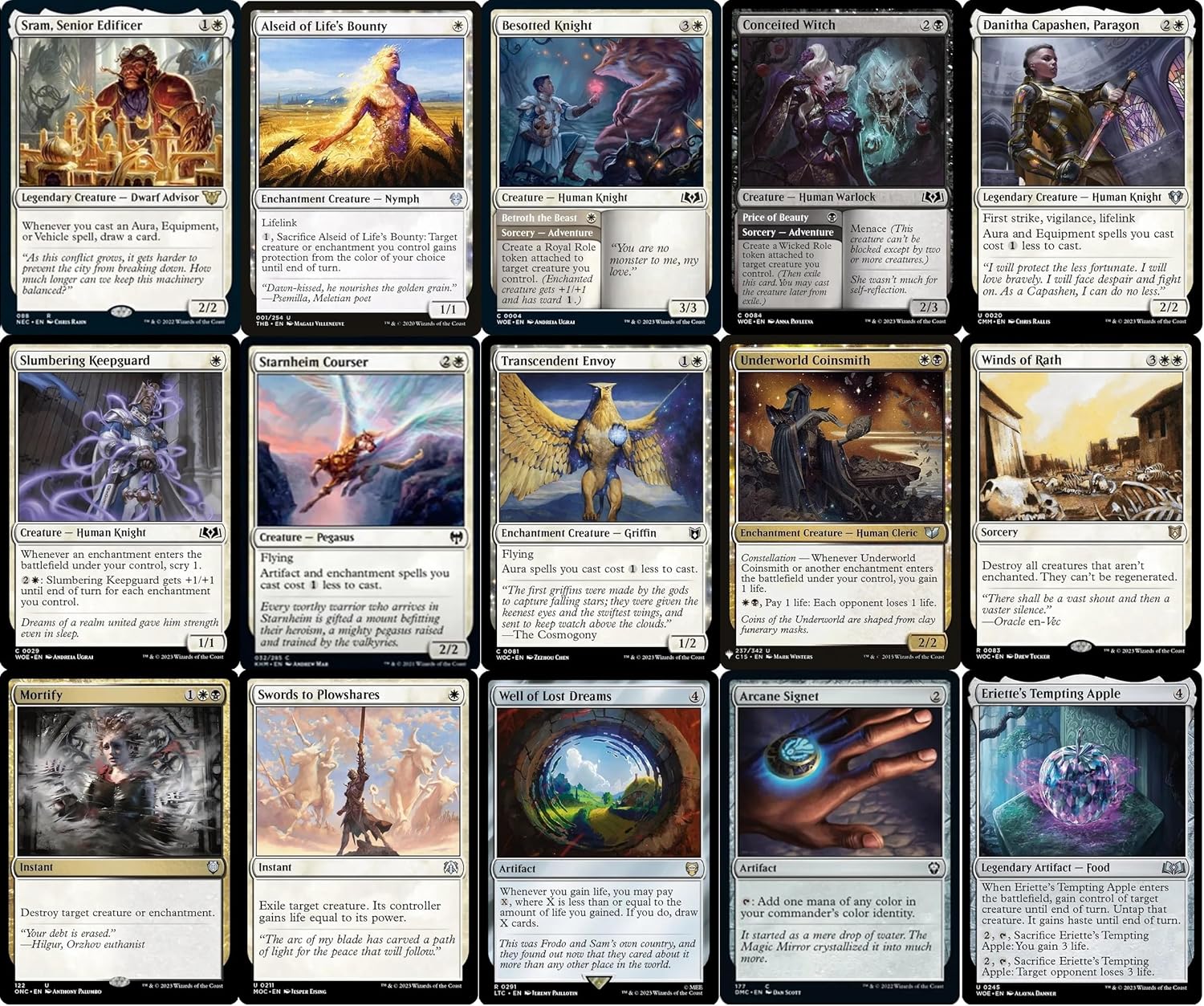 Elite Commander Enchantment Aura Deck – Orzhov Negro Blanco – Eriette, The Charmed Apple – EDH cEDH – 100 cartas – Magic The Gathering Deck – Muy
