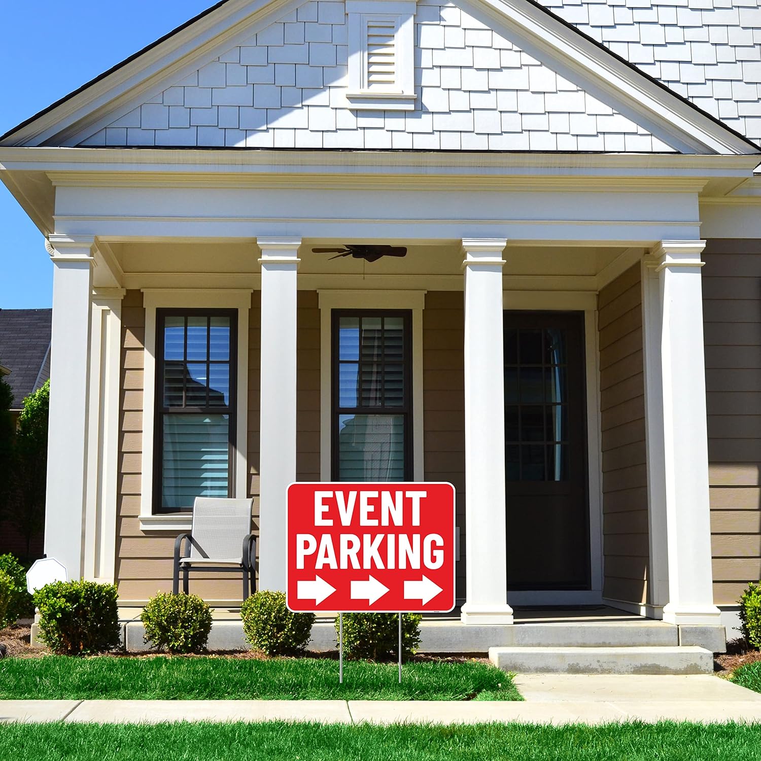 2 letreros de estacionamiento para eventos con estaca, 17 x 13 pulgadas, letreros de doble cara, plástico corrugado, señalización de eventos para