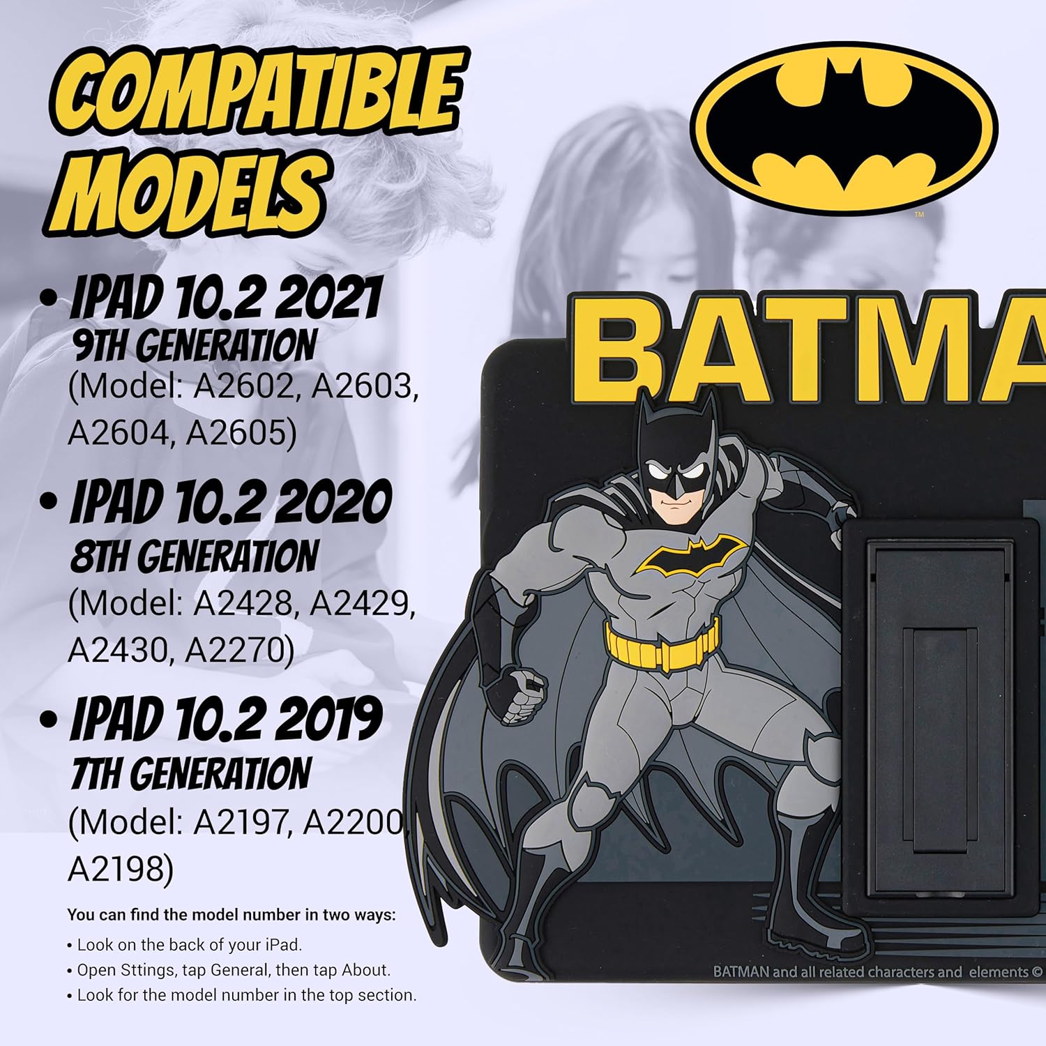 Batman – Funda para iPad de 9 generación, funda para iPad de 8 generación, funda para iPad de 7 generación para niños, funda para iPad 10.2