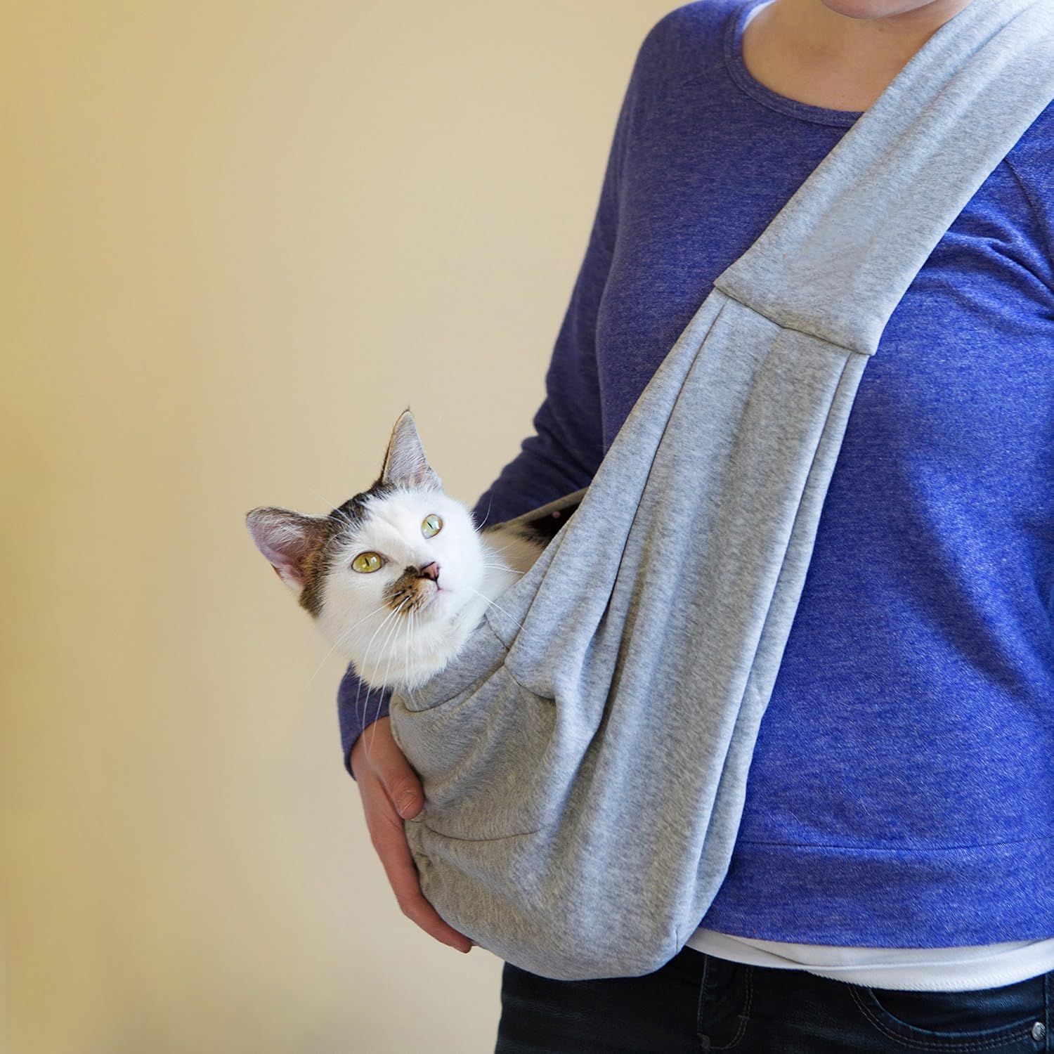 Transportín para perros y gatos iPrimio manos libres, bolsa de transporte reversible Papoose Súper bolsa blanda y contenedor. Gran transportín para