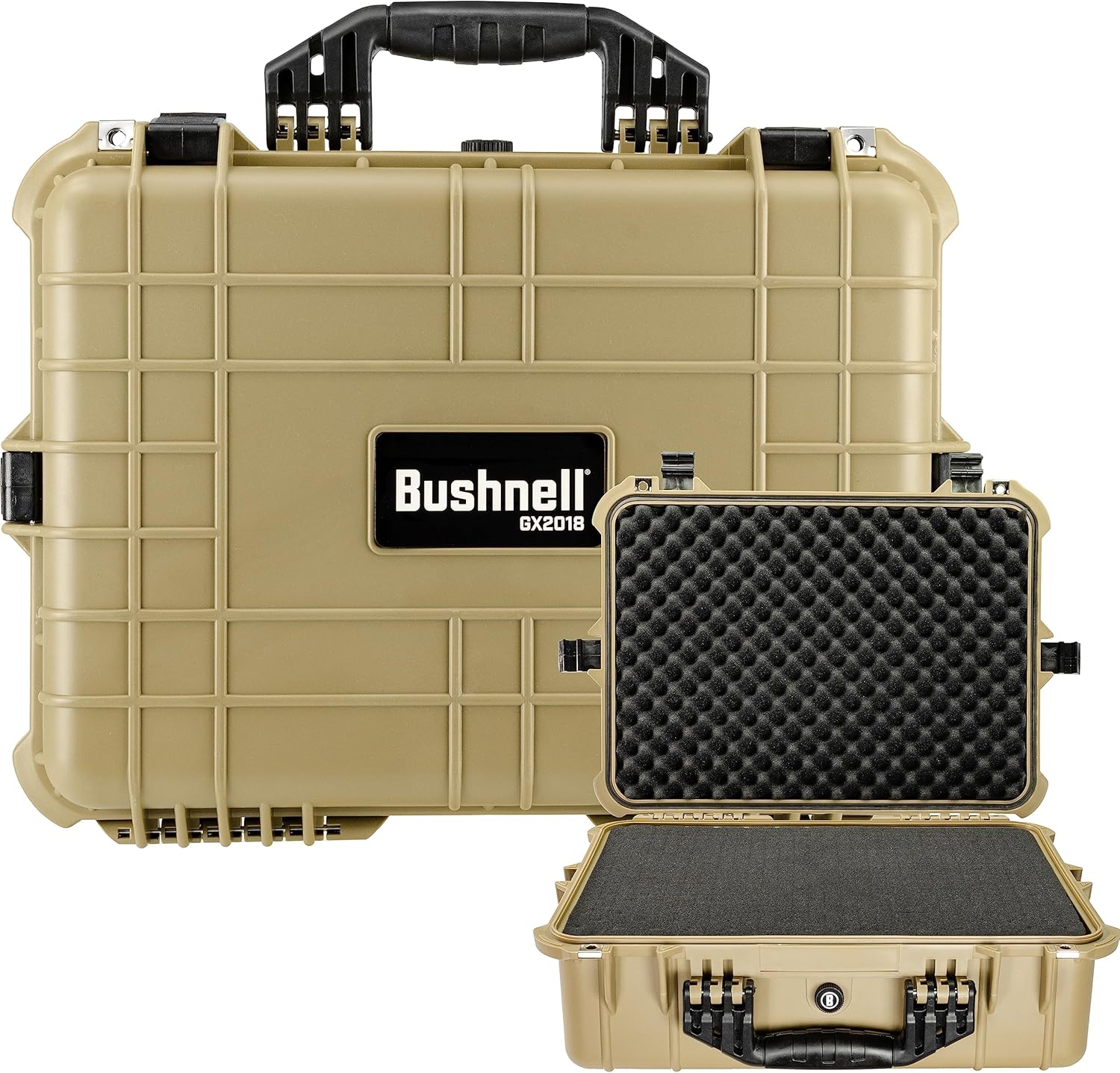 Bushnell Funda rígida impermeable grande de 20 pulgadas para binoculares, óptica, equipos, a prueba de golpes y listo para la TSA (bronceado)