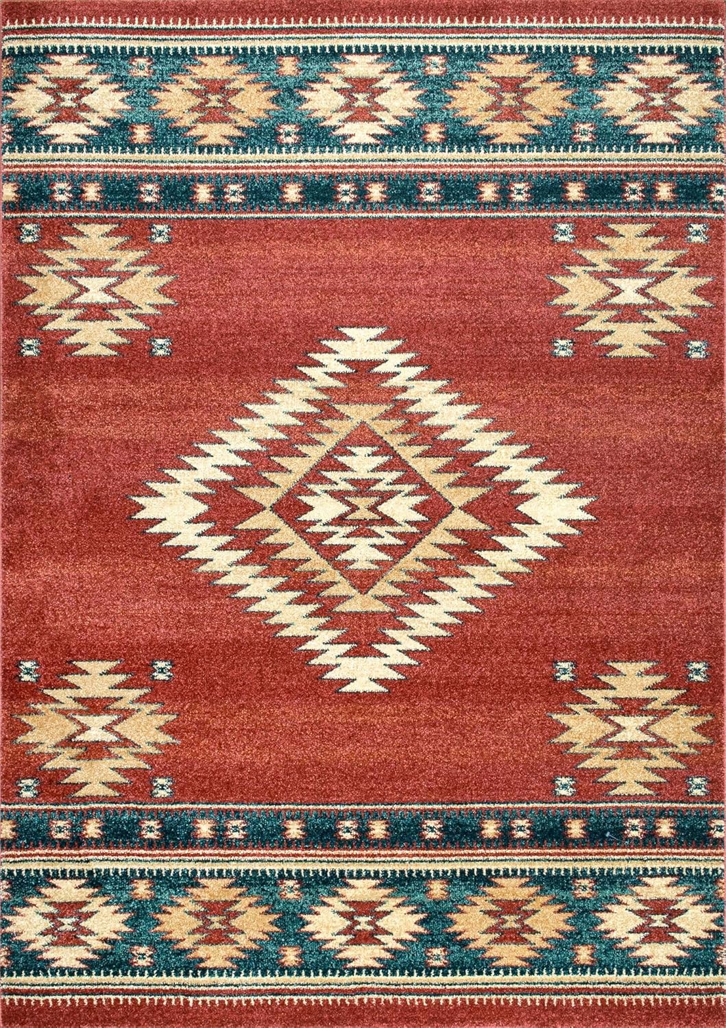 nuLOOM Margene – Alfombra tribal de diamante, 2 pies 6 pulgadas x 6 pies, color rojo