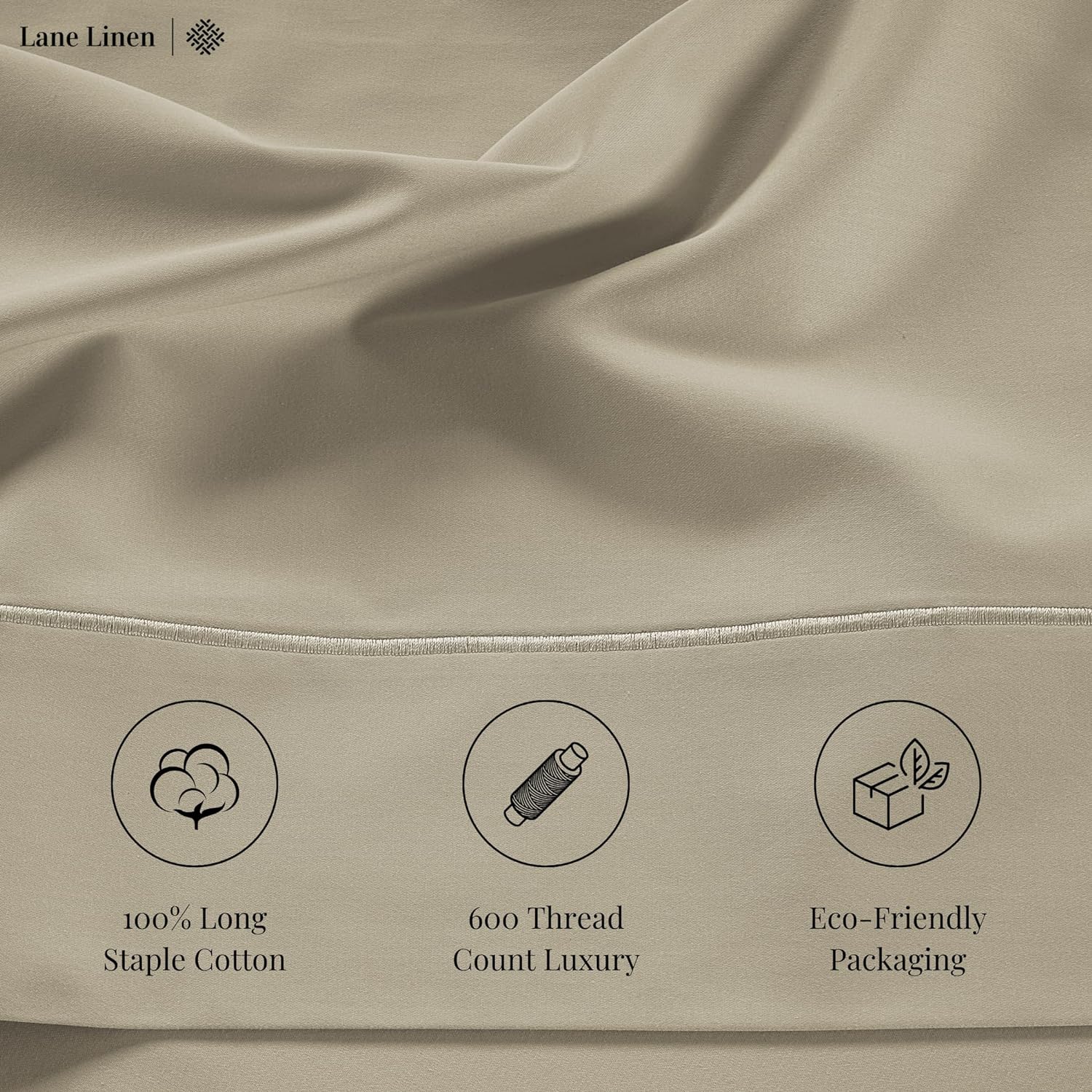 LANE LINEN Juego de sábanas de 100 % algodón individual  3 piezas  Sábanas de algodón de 600 hilos tamaño individual  Sábanas de hotel ultrasuaves y
