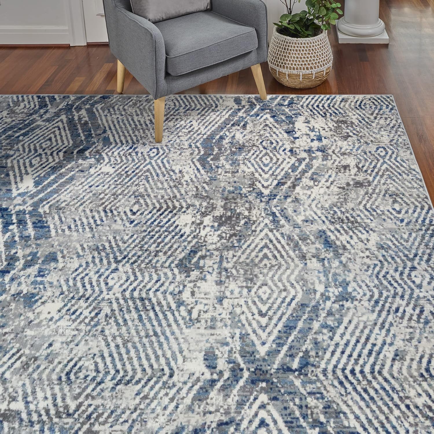 Gertmenian 19613 – Alfombra abstracta bohemia III moderna para sala de estar y cocina, alfombra de área bohemia, 8 x 10 pulgadas, grande, diseño