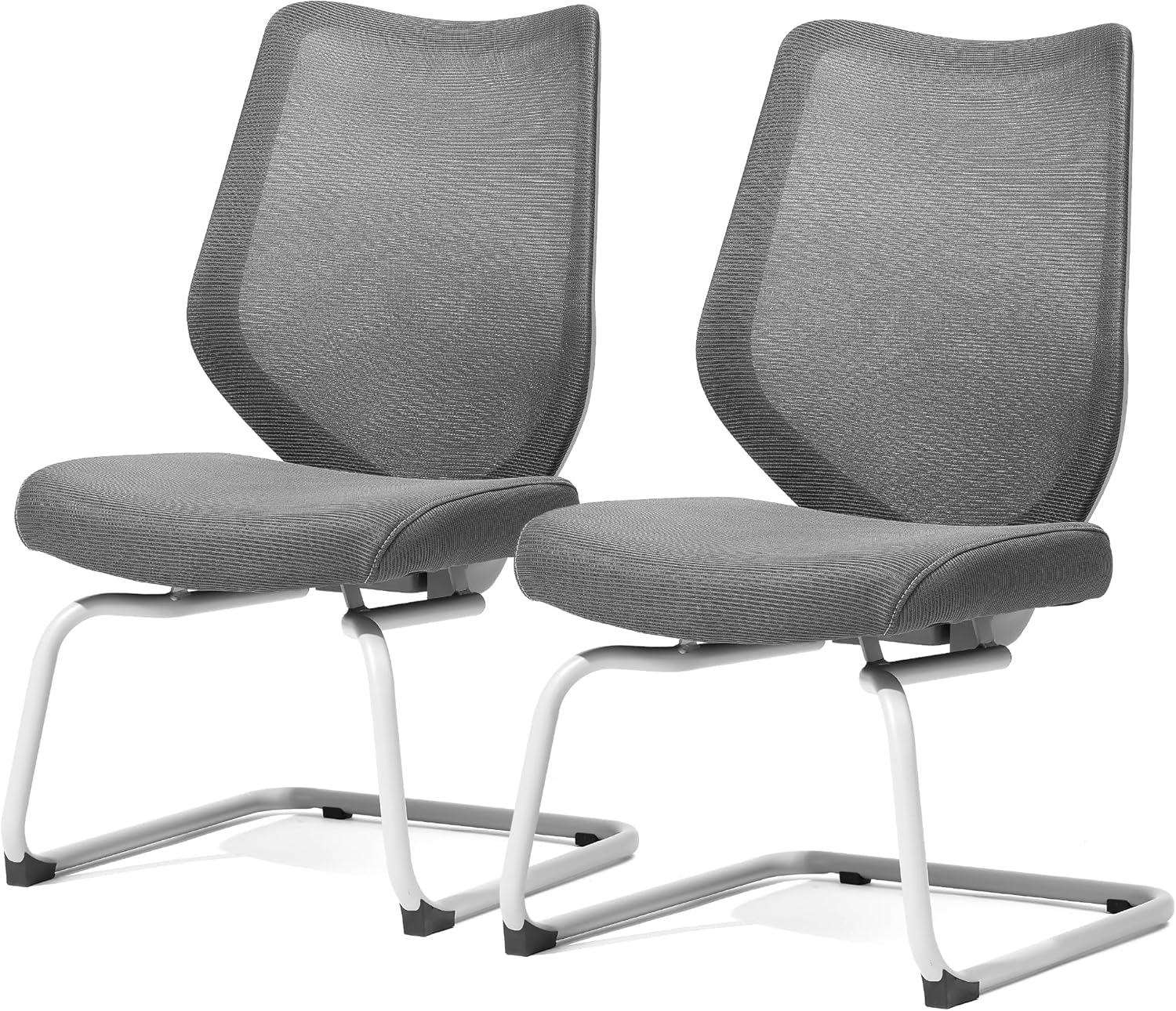 FYLICA Sillas de oficina sin ruedas, silla de sala de conferencias de malla transpirable, cojín mejorado y base de trineo, silla de recepción con