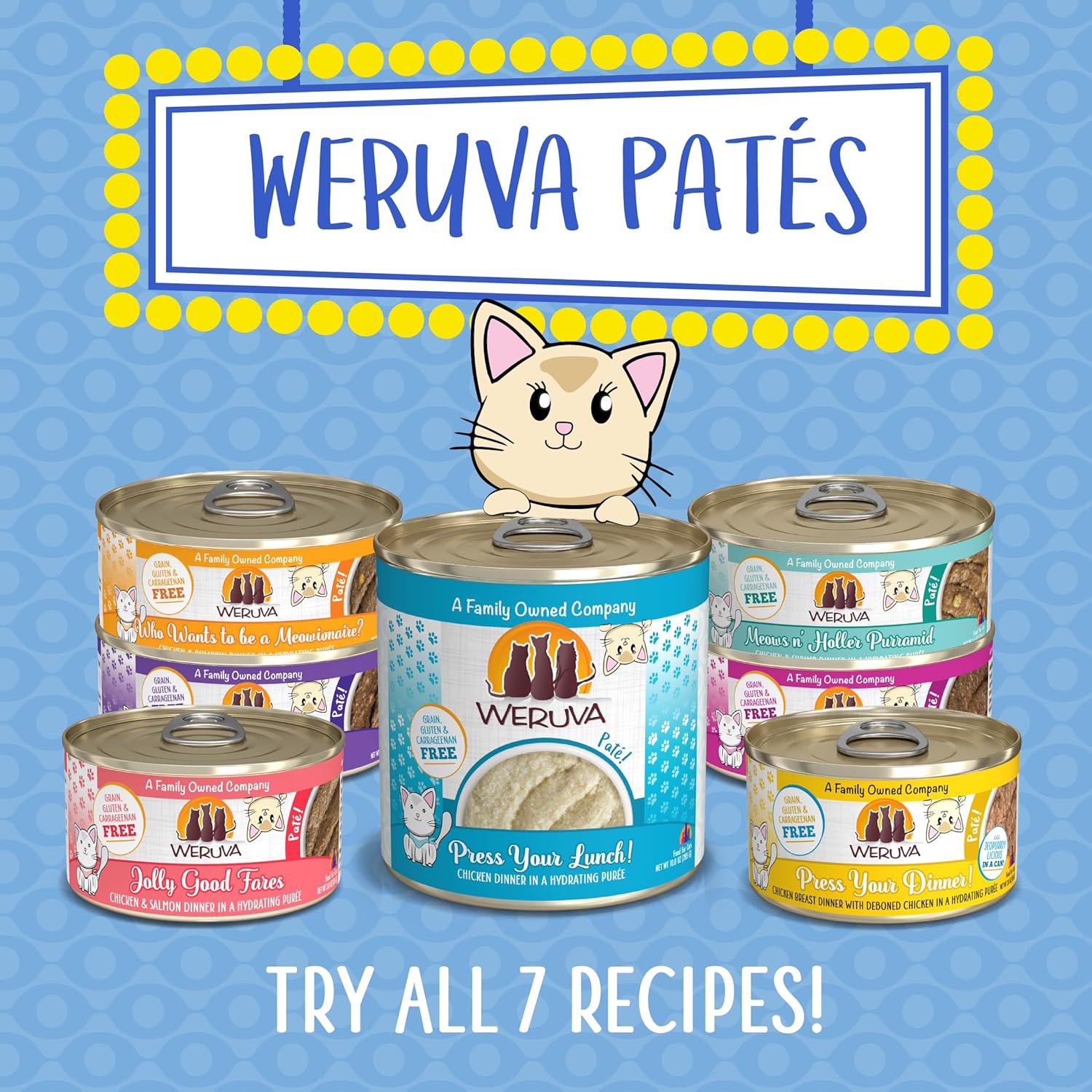 Weruva Paté clásico para gatos, comida o sin trato! con pollo y carne de res, lata de 3 onzas (paquete de 12)
