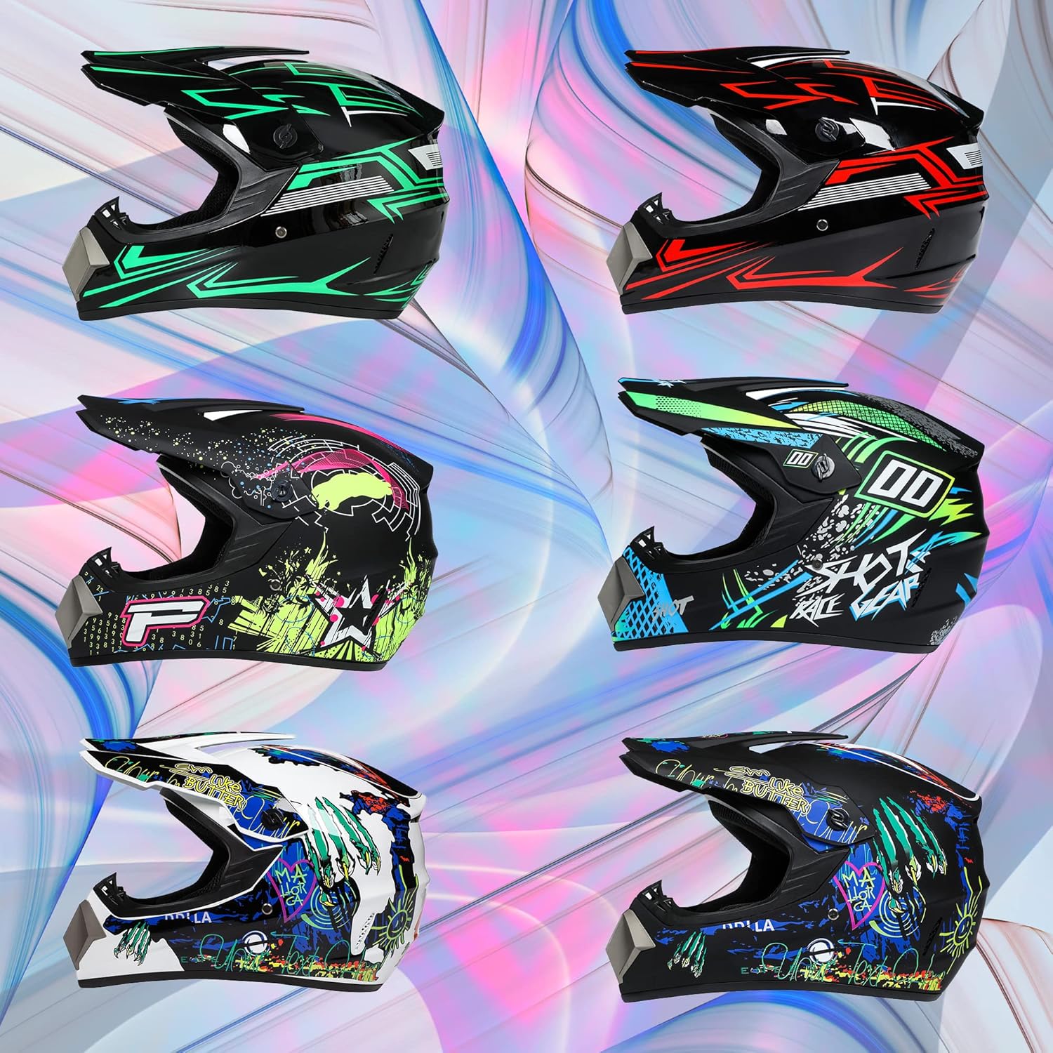 Casco Motorcross, casco todoterreno para motocross, casco ATV, casco de motocicleta juvenil, casco de cara completa unisex, cómodo y ligero,