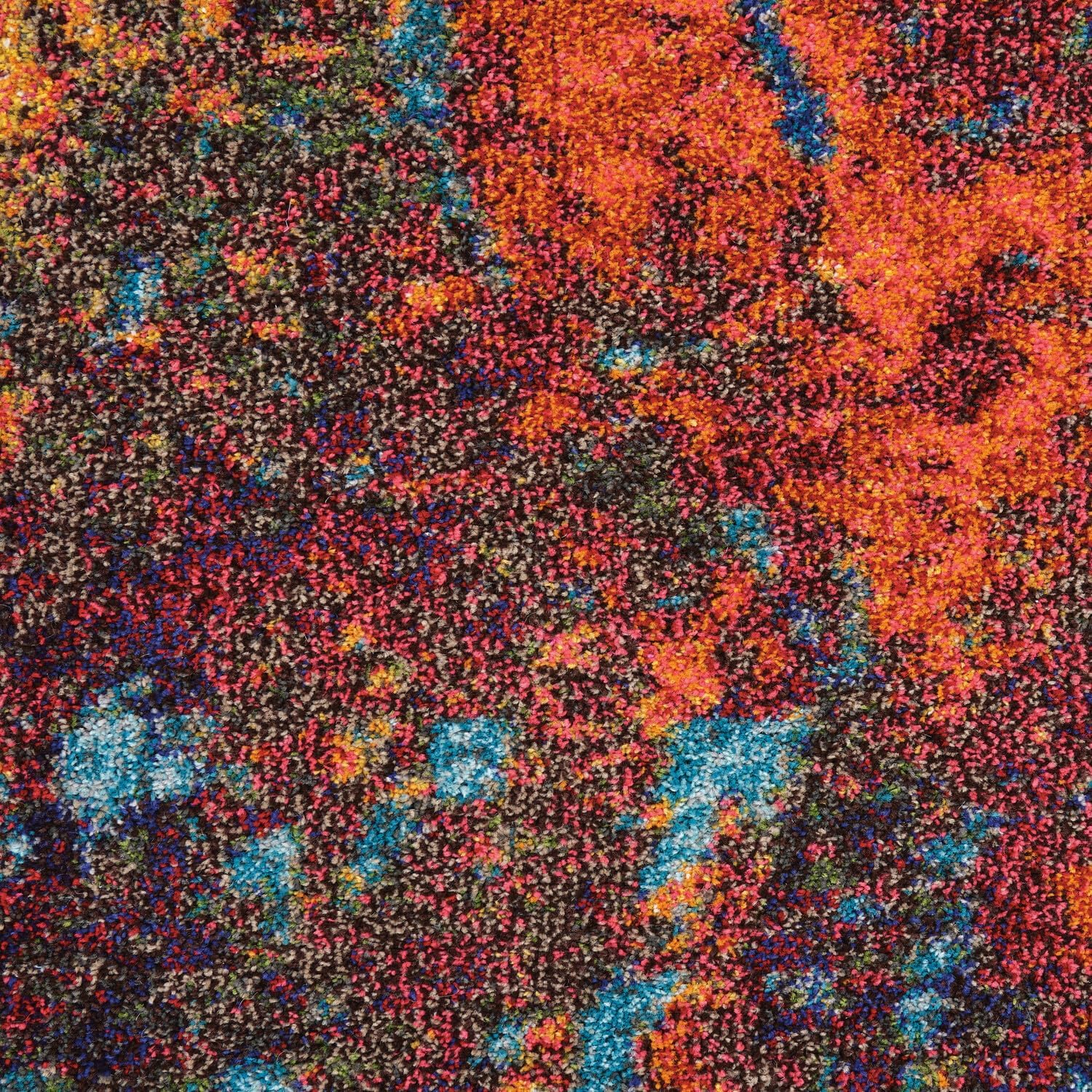 Nourison – Celestial – rojoazul atlántico – alfombra de área de 3 pies 11 pulgadas x 5 pies 11 pulgadas, contemporánea, abstracta, fácil de limpiar,