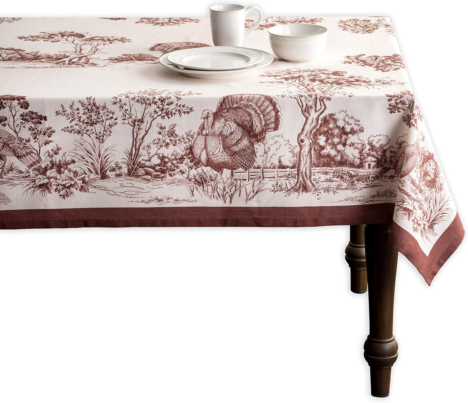Maison d’ Hermine Mantel 100% algodón para mesas rectangulares de cocina, comedor, fiestas, bodas, Acción de GraciasNavidad (70 x 108 pulgadas),