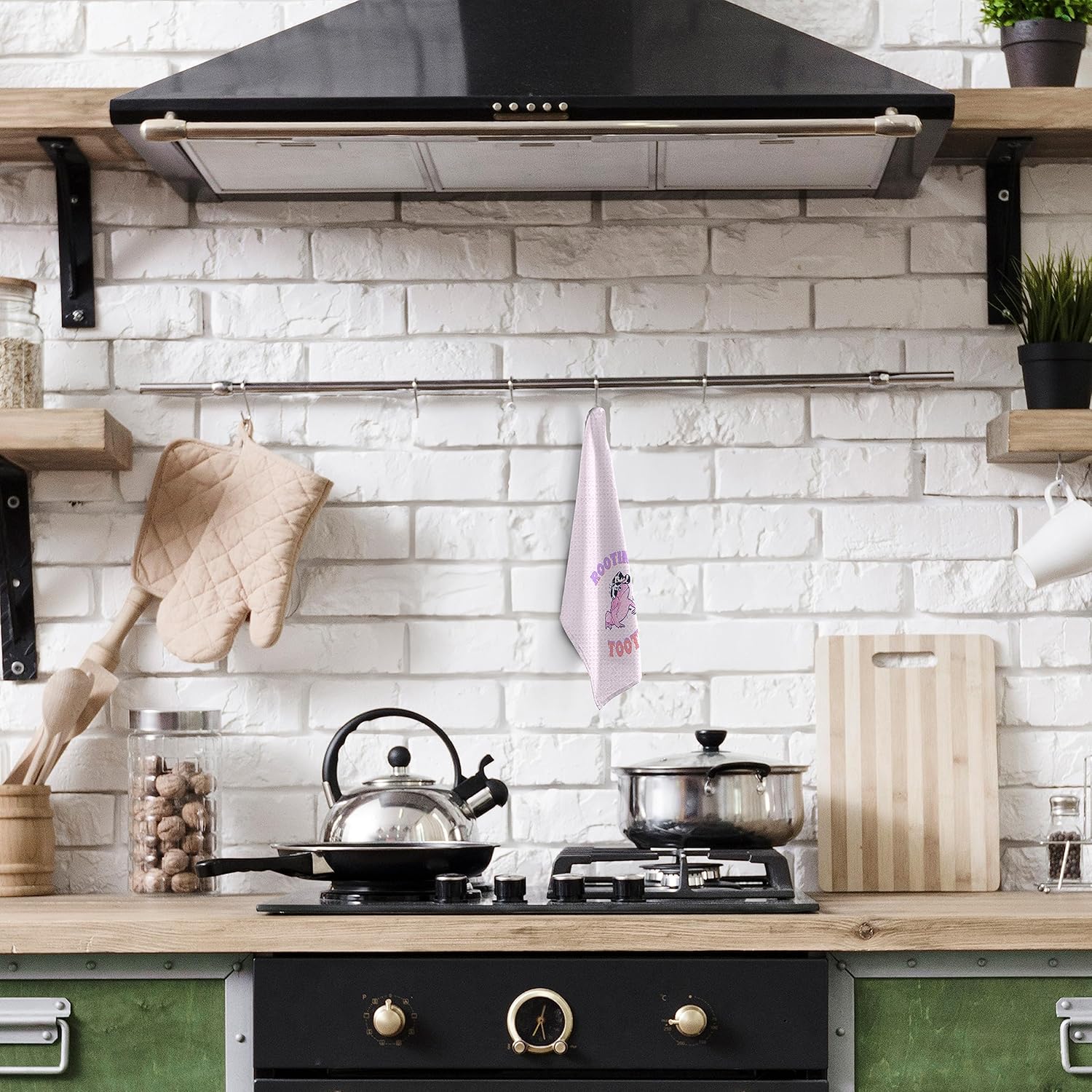 Toallas de cocina y paños de cocina de 16 x 24 pulgadas, diseño de rana vaquera occidental con sombrero estampado de vaca, toalla de cocina y