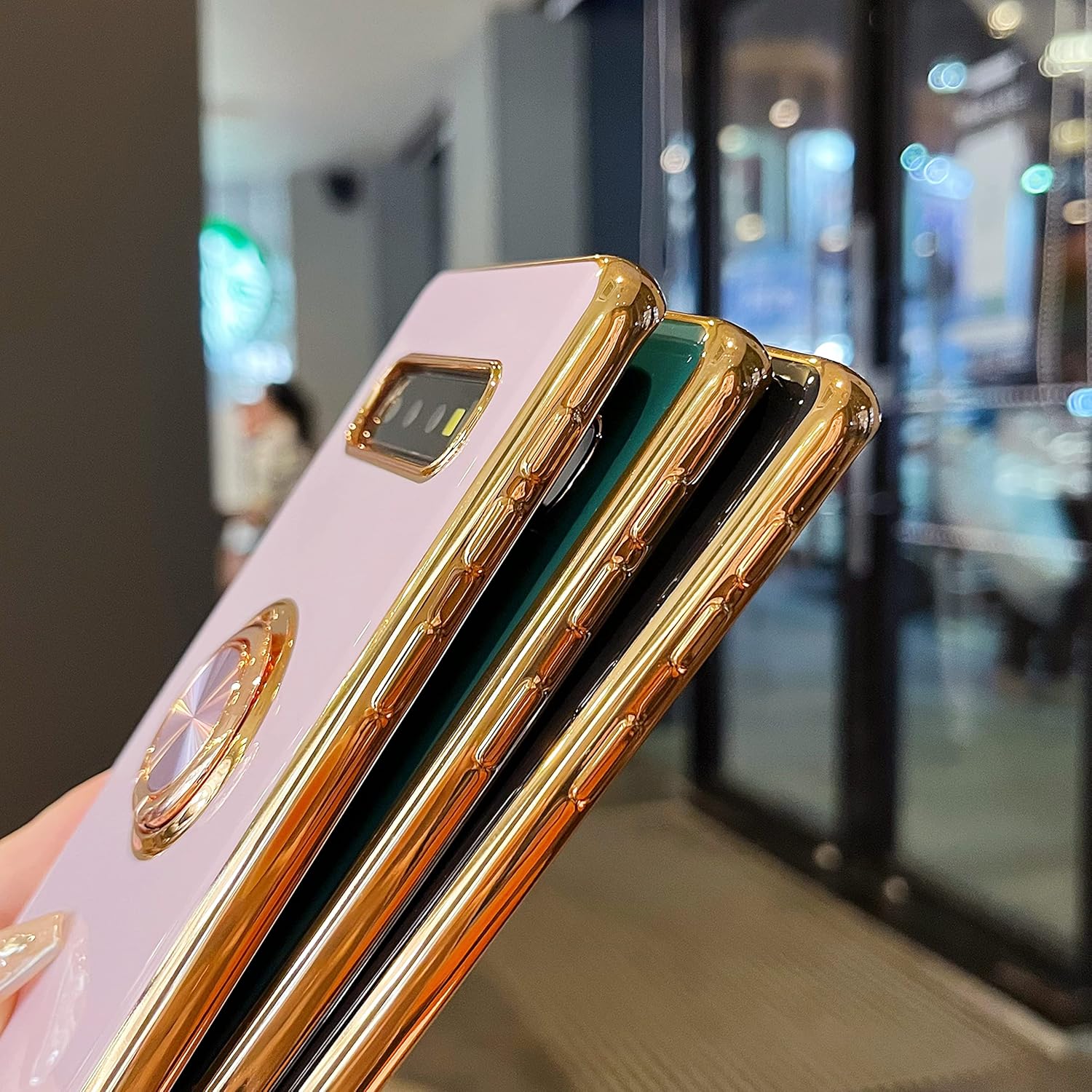 ZTOFERA Funda compatible con Samsung Galaxy S10, galvanizadas antiarañazos con soporte de anillo de 360, TPU suave y flexible a prueba de golpes,