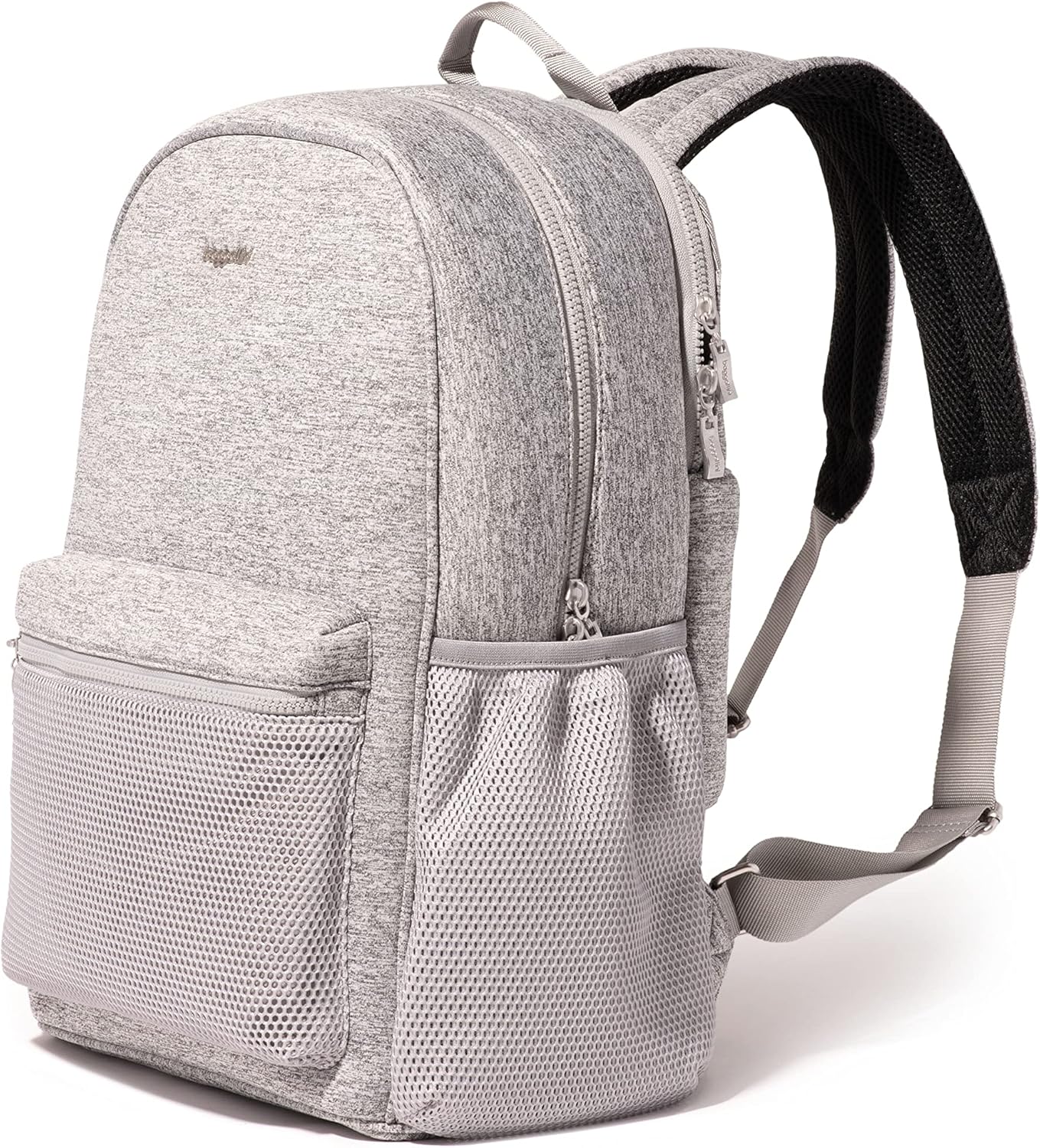 Baggallini Mochila para laptop On The Go para mujer, Neopreno gris jaspeado
