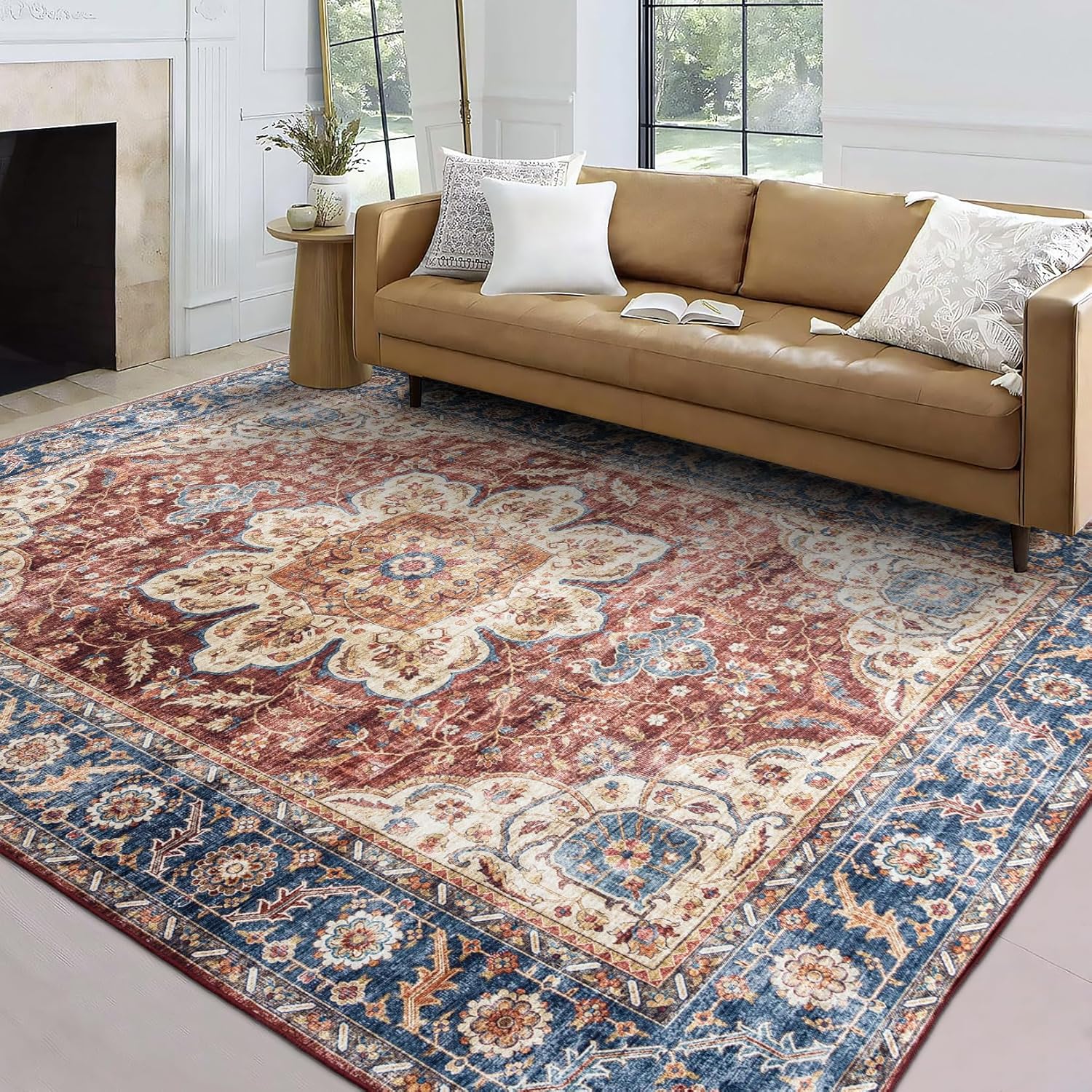 ReaLife – Alfombra lavable a máquina, resistente a las manchas, respetuosa con el medio ambiente, antideslizante, apta para familias y mascotas, y