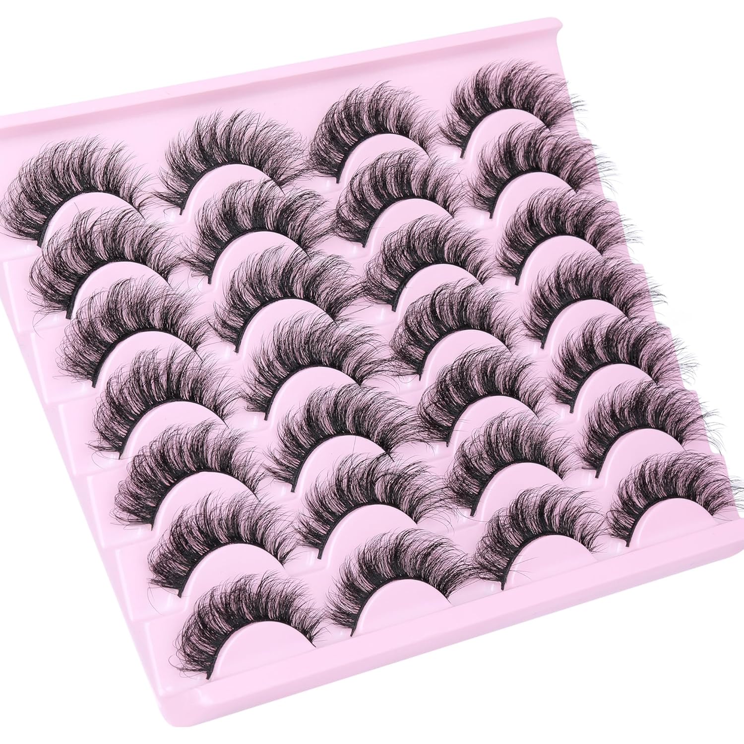 JIMIRE Pestañas postizas de volumen de ojo de gato, pestañas de visón sintético, pestañas rizadas en D, pestañas parecen extensiones de pestañas de
