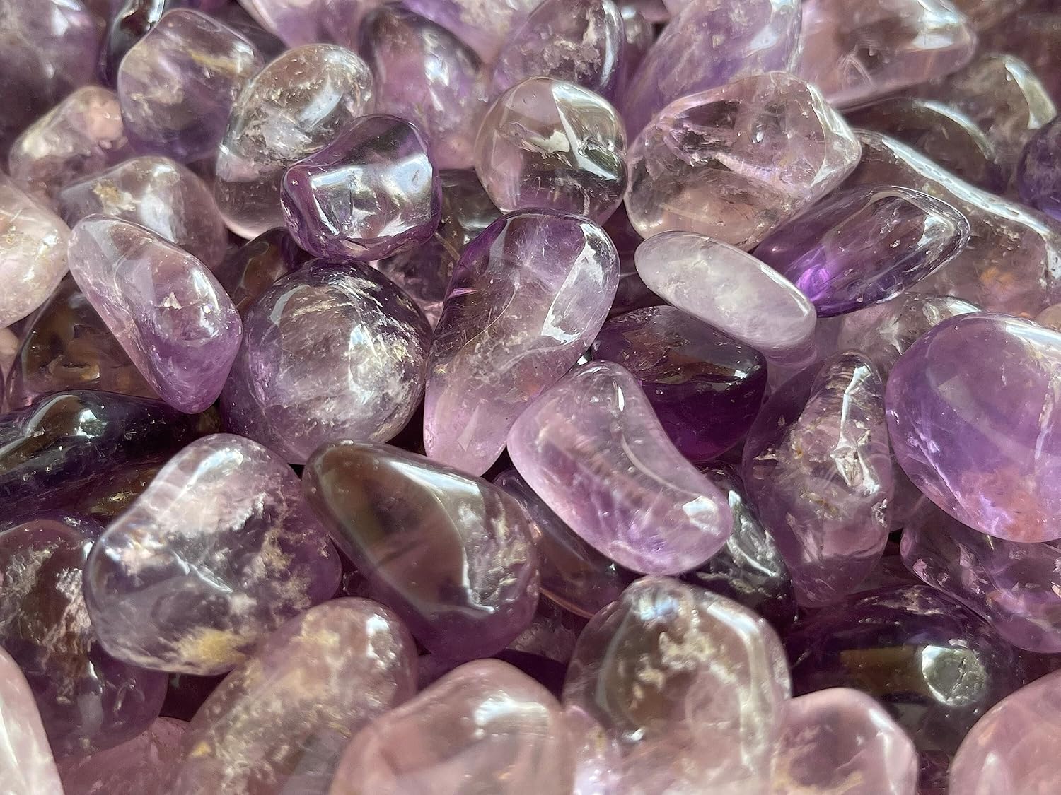Piedras pulidas de amatista al por mayor, piedras preciosas de amatista natural pulidas, cristales curativos de amatista (amatista, 0.25 libras)