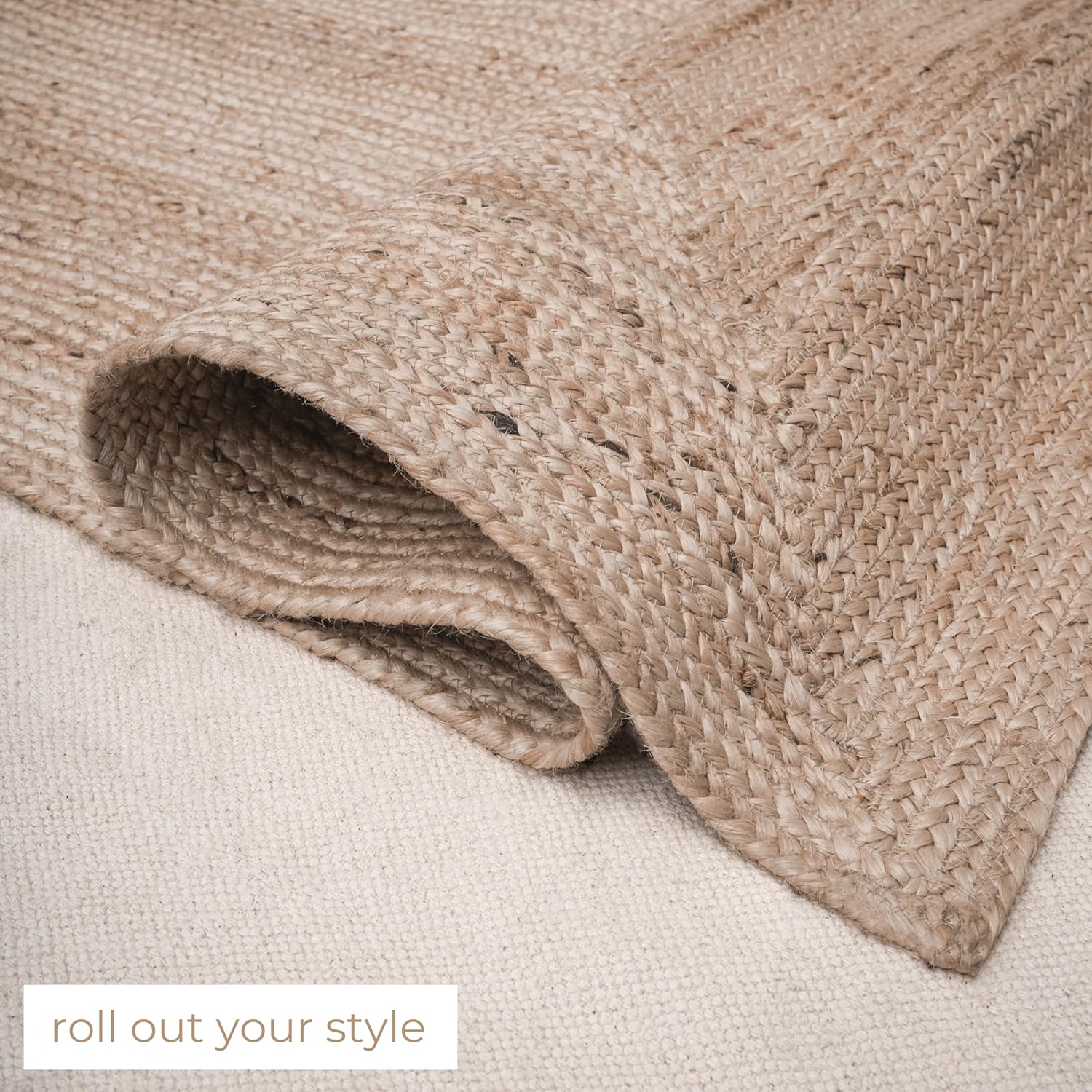 RAJRANG – Alfombra de yute de 2 x 8 pies, tejida a mano, natural, bohemio, reversible, trenzada, alfombra de área