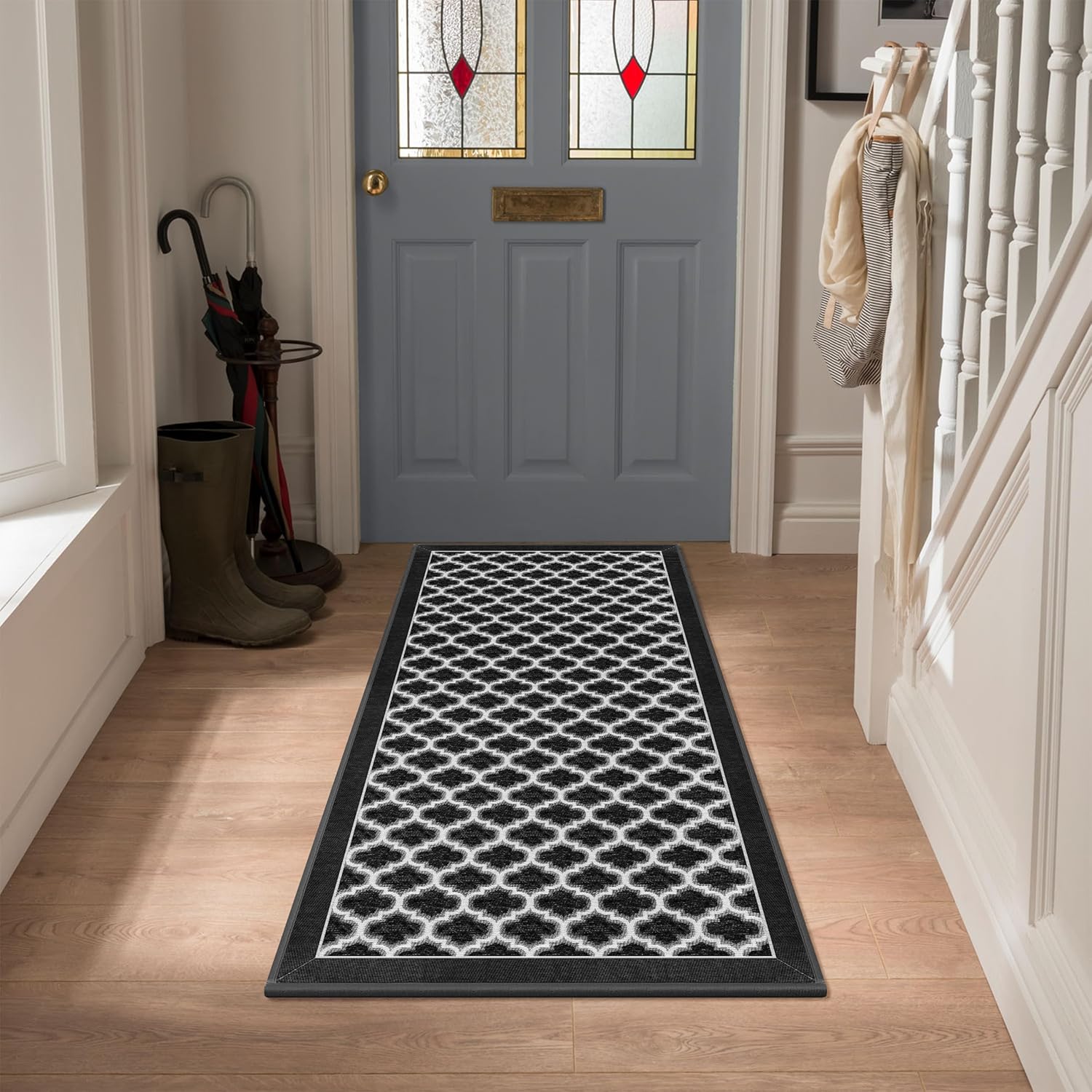 GOYLSER Alfombra de pasillo ultrafina para uso en verano, alfombra antideslizante con respaldo de goma, alfombra de pasillo interior de granja,