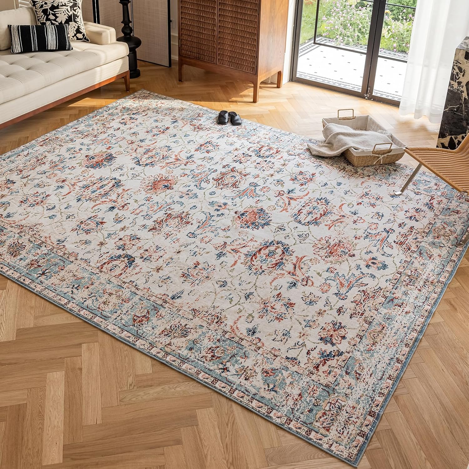 OMERAI Alfombra de área de 5 x 7 pies para dormitorio, alfombra lavable para sala de estar, cocina, comedor, antideslizante, decoración del hogar,