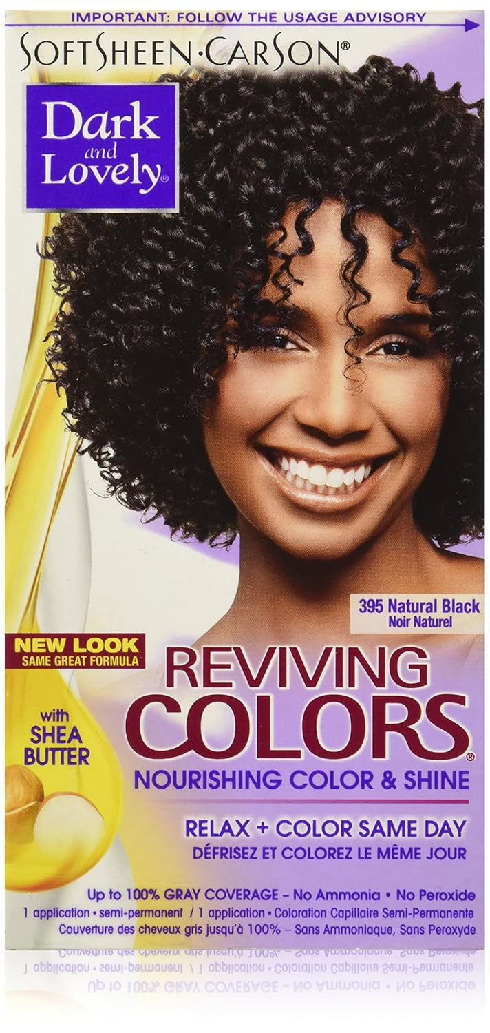 SoftSheen-Carson Colores revitalizantes oscuros y encantadores color y brillo nutritivos, negro natural 395